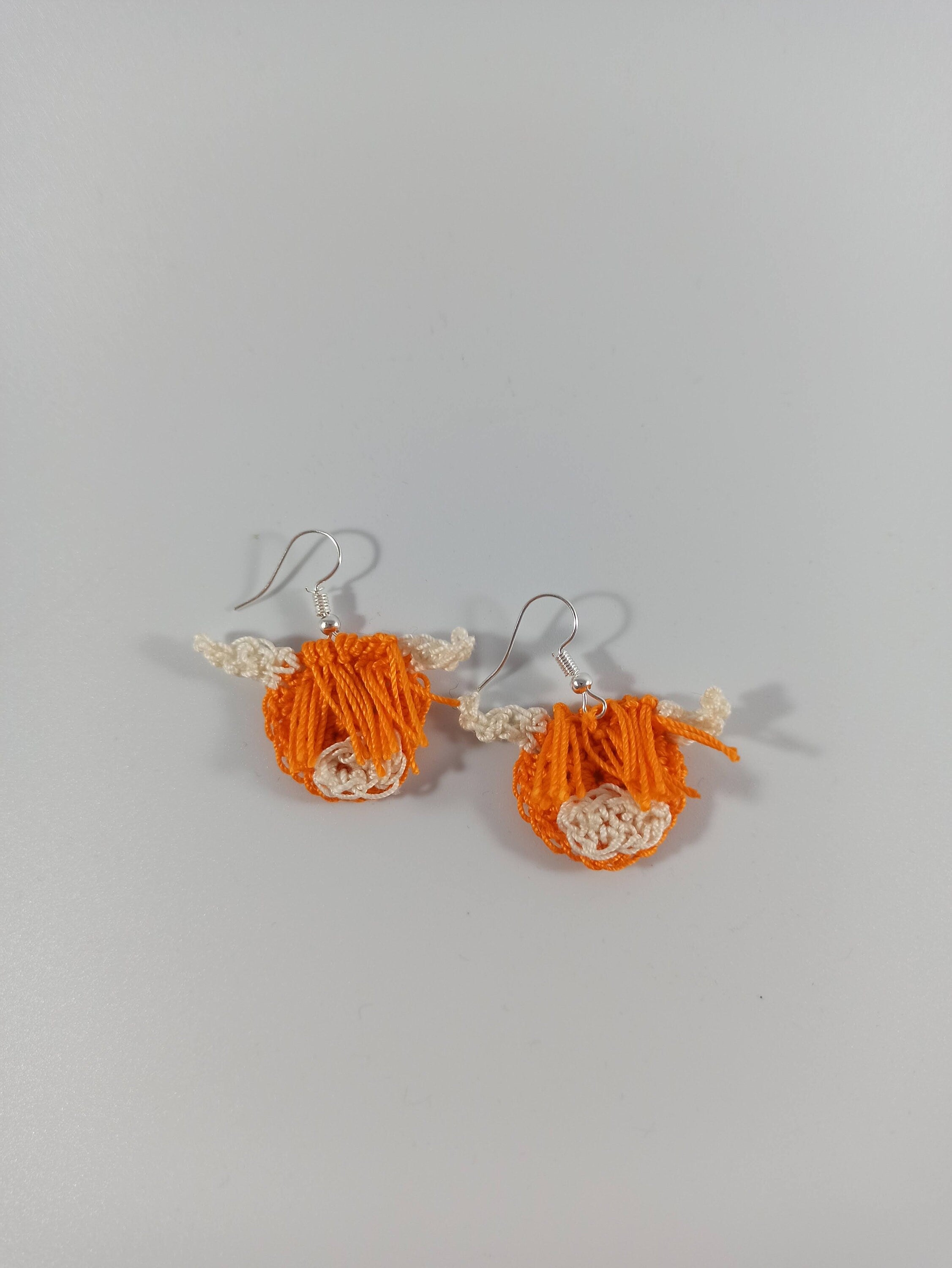 Boucles d'oreilles vaches écossaises des Highlands, cadeau crochet pour femmes et jeunes filles, bijoux écossais à suspendre