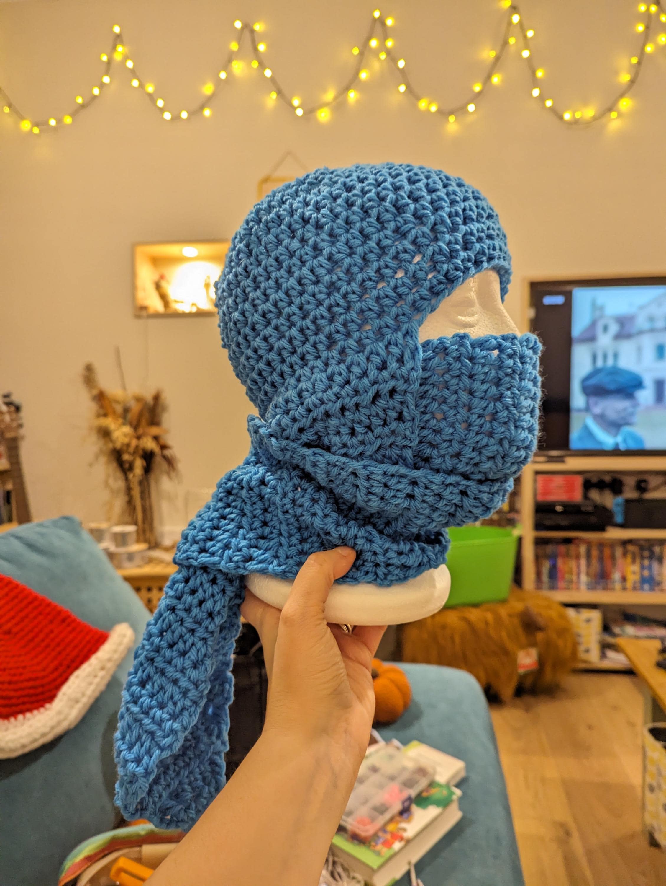 Ninja hat, winter novelty crochet hat, toddler, child and adult size