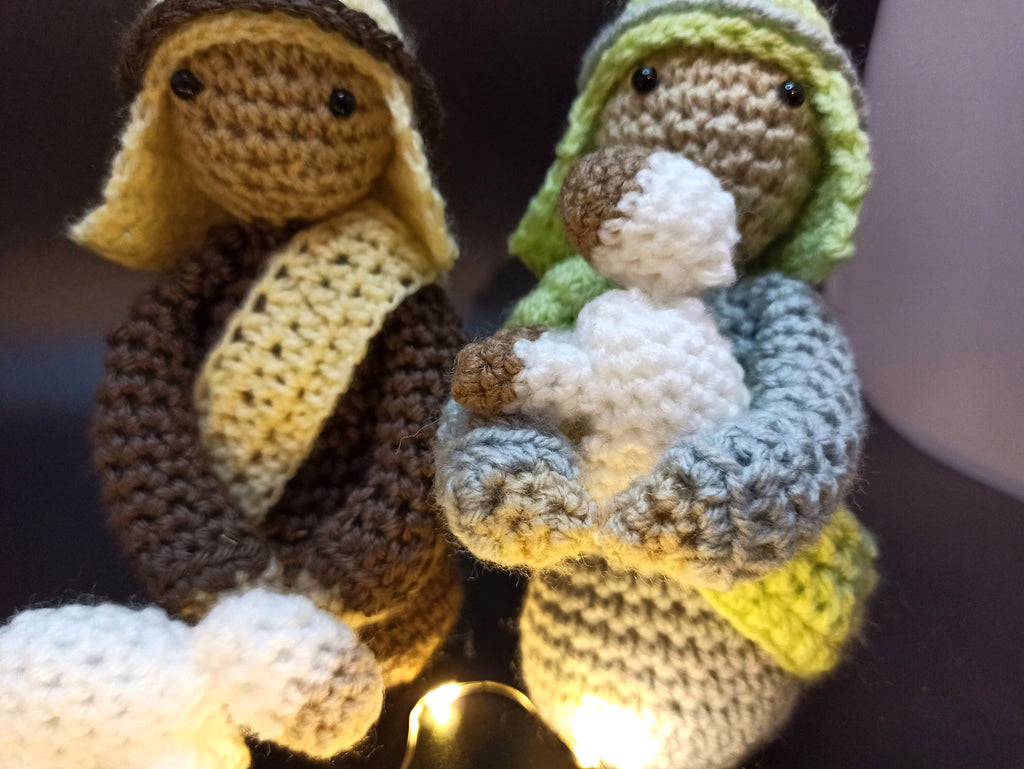 Shepherds and angel nativity set first christmas decor decorations holiday festive season