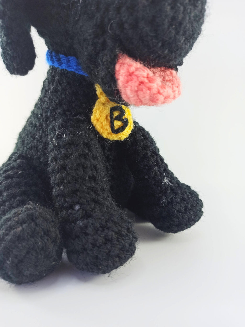 Crochet Labrador dog soft toy, plush stuffed animal, Black lab, personalised gift