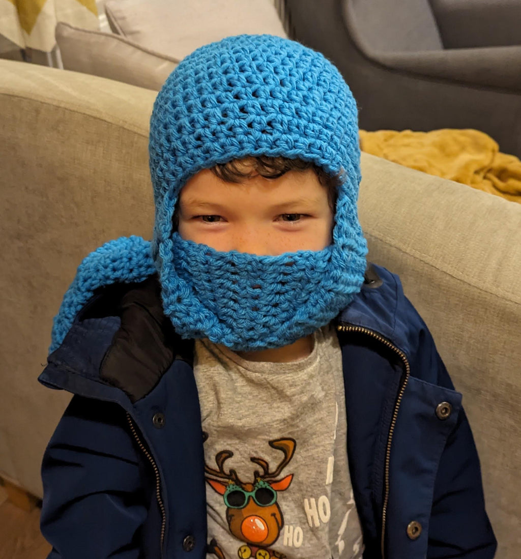 Ninja hat, winter novelty crochet hat, toddler, child and adult size