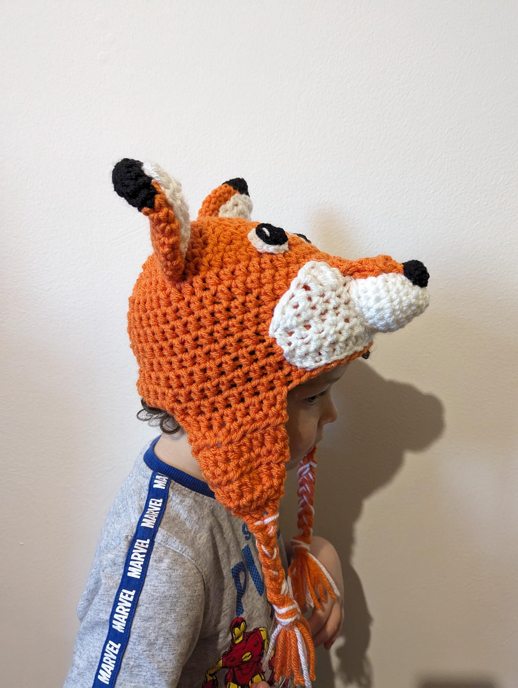 Fox hat, winter novelty crochet hat, toddler, child and adult size