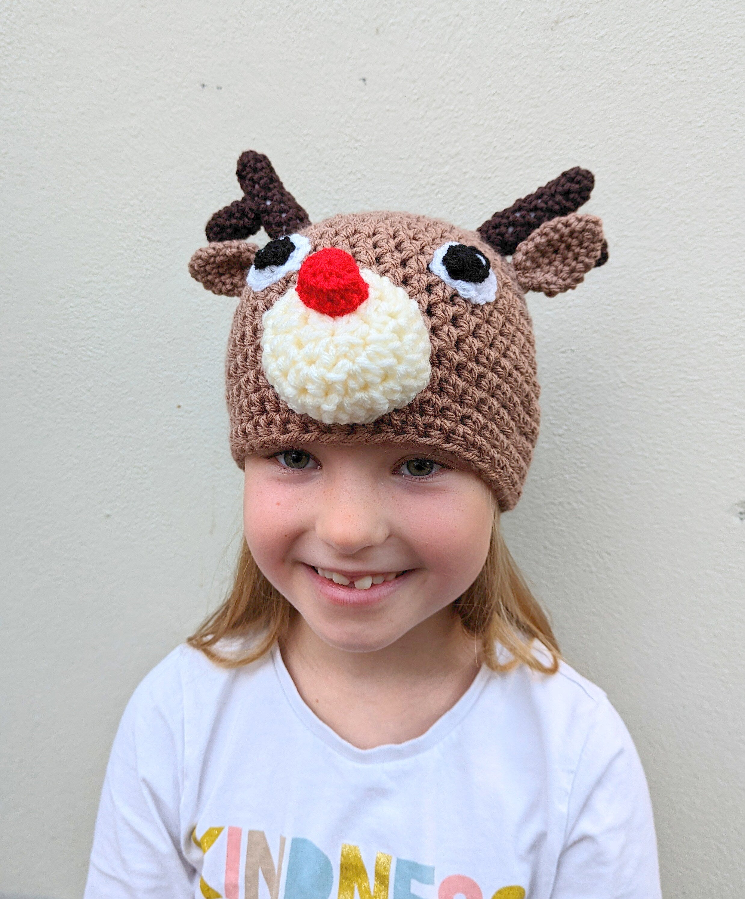 Crochet Reindeer Hat: Novelty Winter Festive Hat