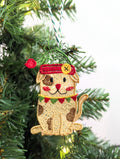 Lace Christmas Dog Ornament: Machine Embroidery Pet Decoration