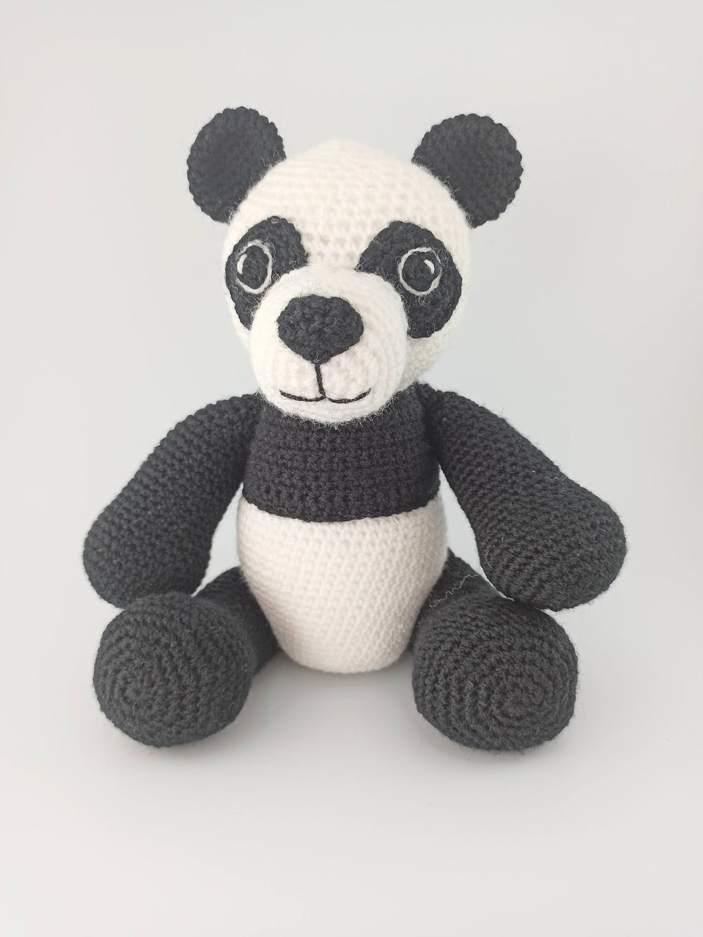 Crochet Panda cuddly toy, Soft toy, stuffed animal, black and white, nursery decor