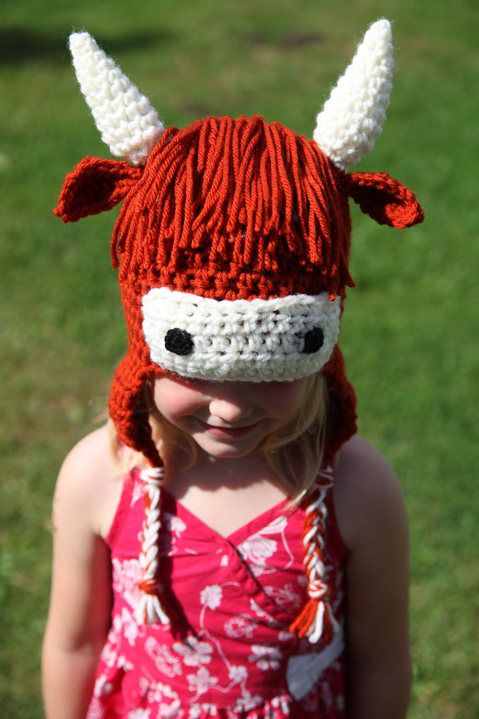 Highland cow hat, winter novelty crochet hat, toddler, child and adult size
