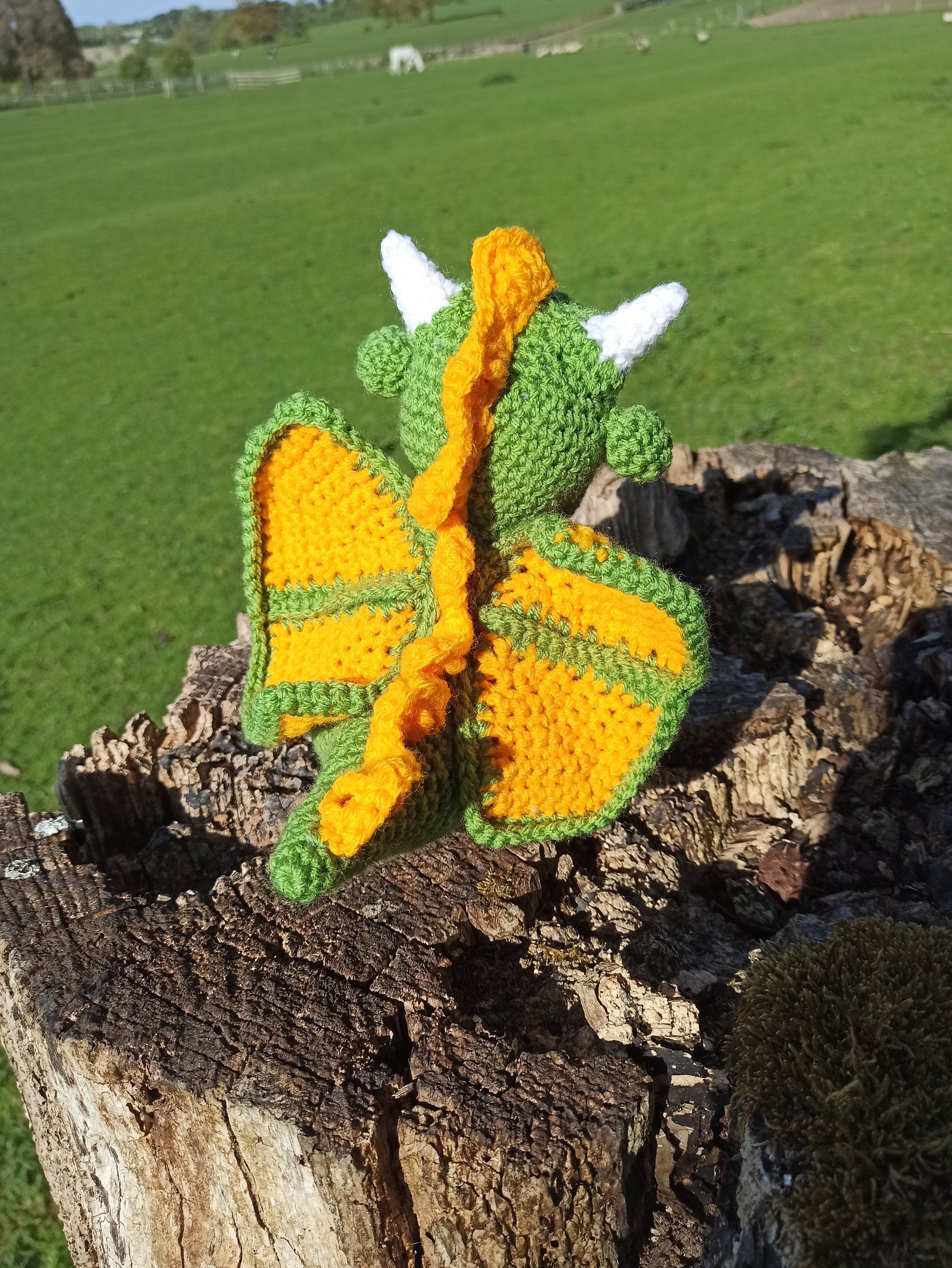 Crochet Dragon Plushie: Handmade Acrylic Yarn Stuffed Animal