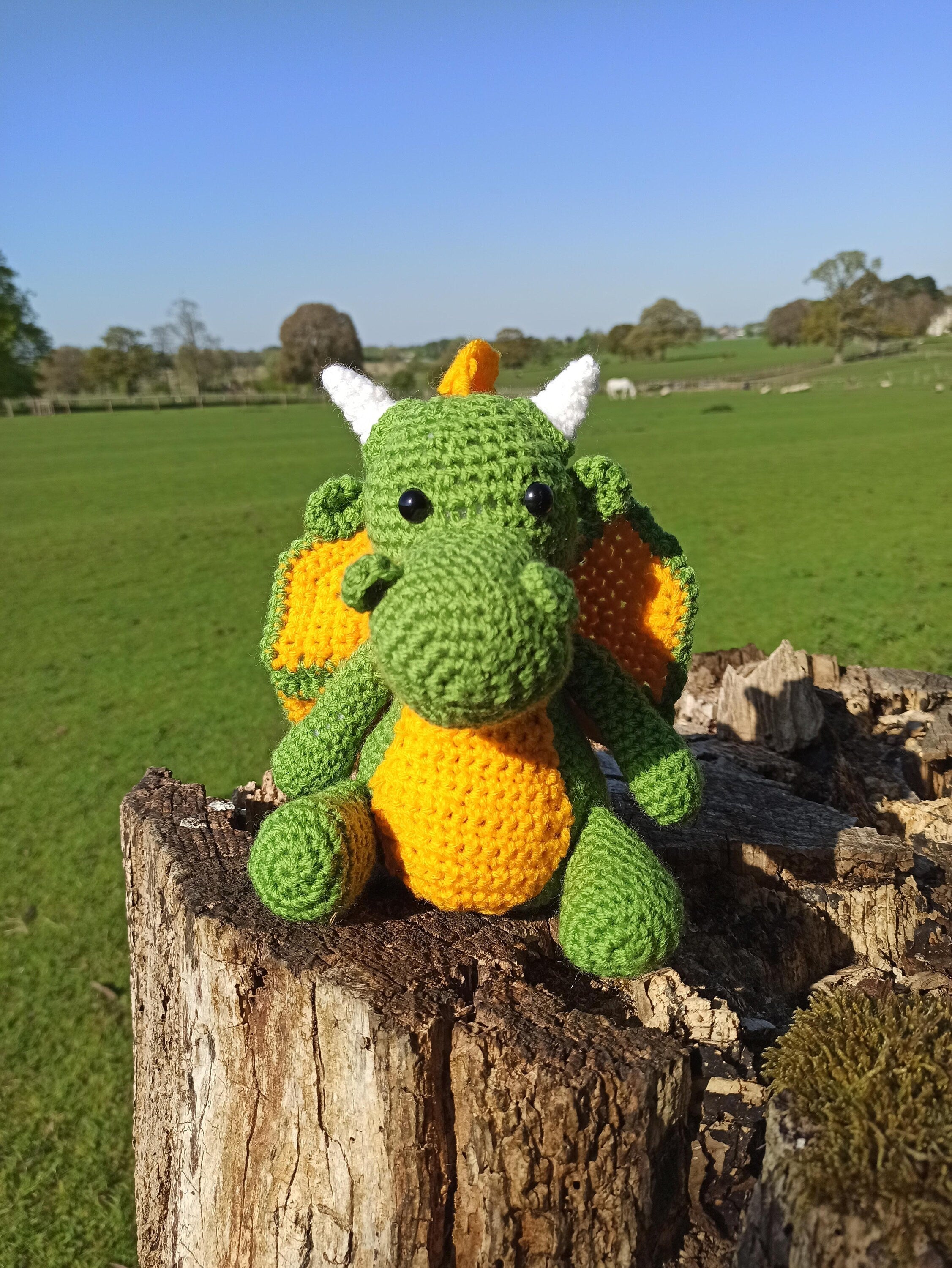 Crochet Dragon Plushie: Handmade Acrylic Yarn Stuffed Animal