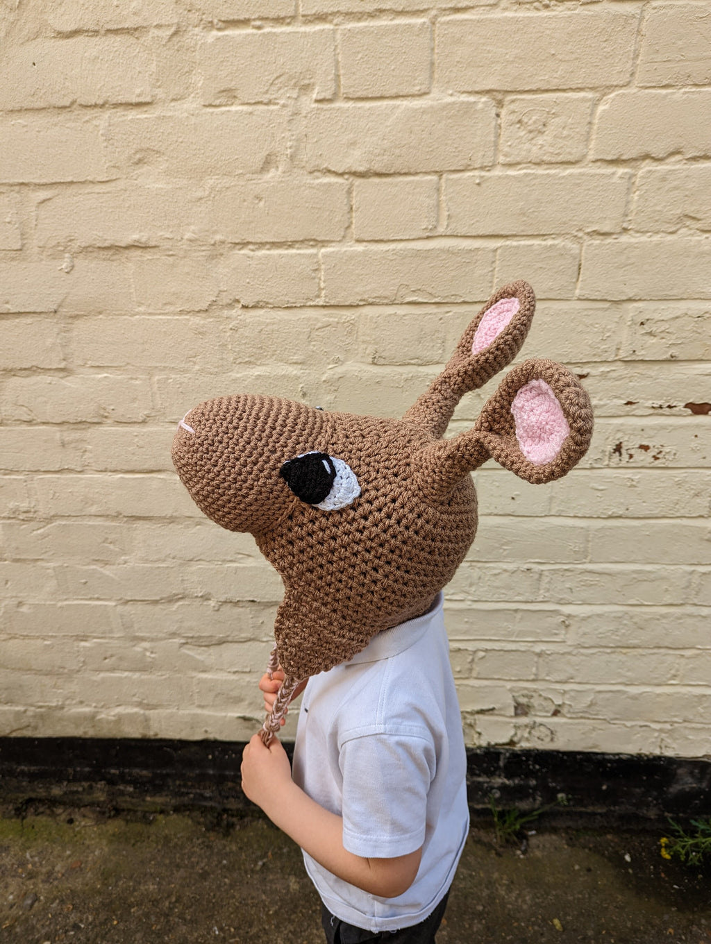 Crochet Hare rabbit hat, winter novelty hat, newborn, child, toddler, adult sizes