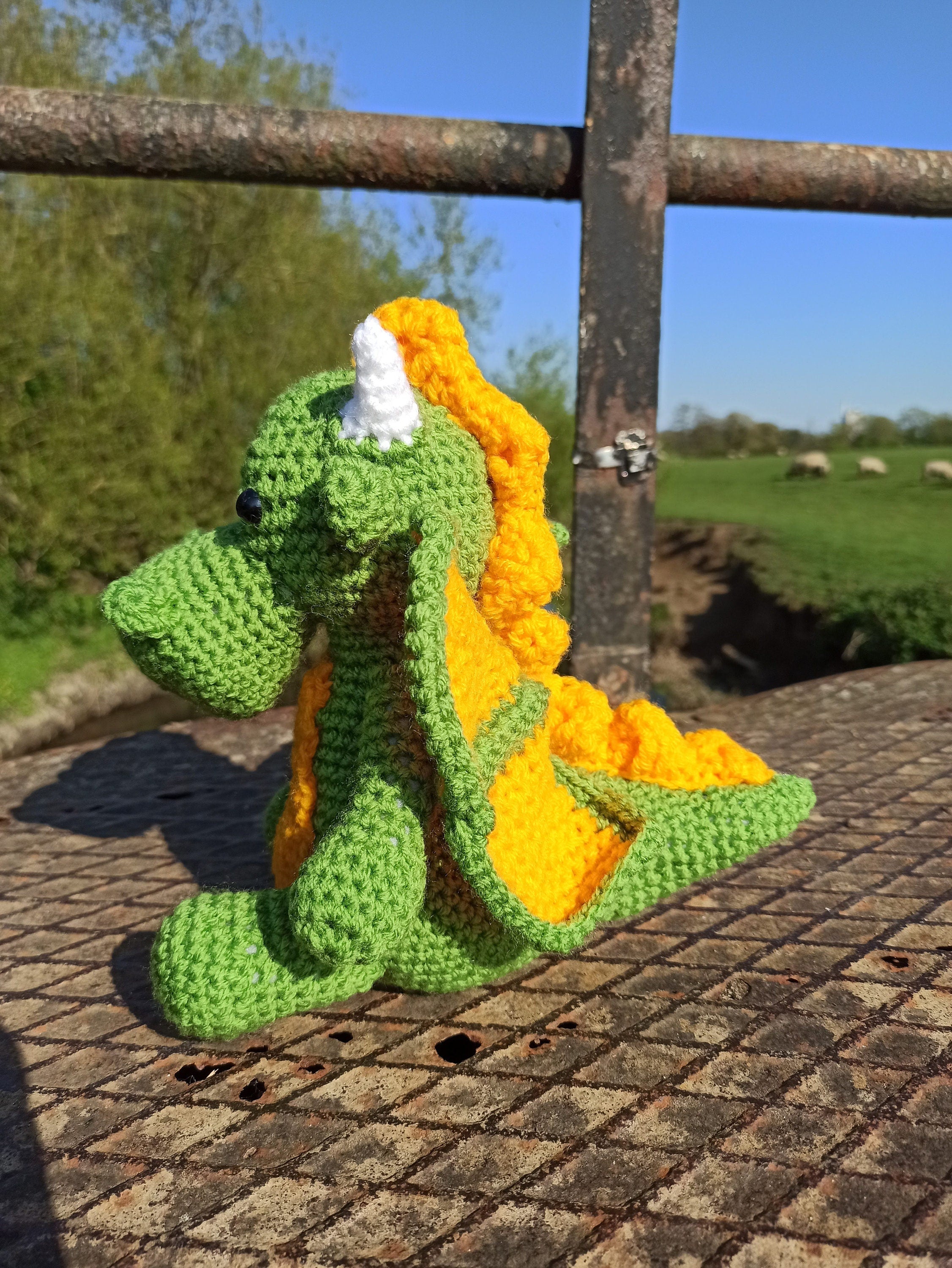 Crochet Dragon Plushie: Handmade Acrylic Yarn Stuffed Animal