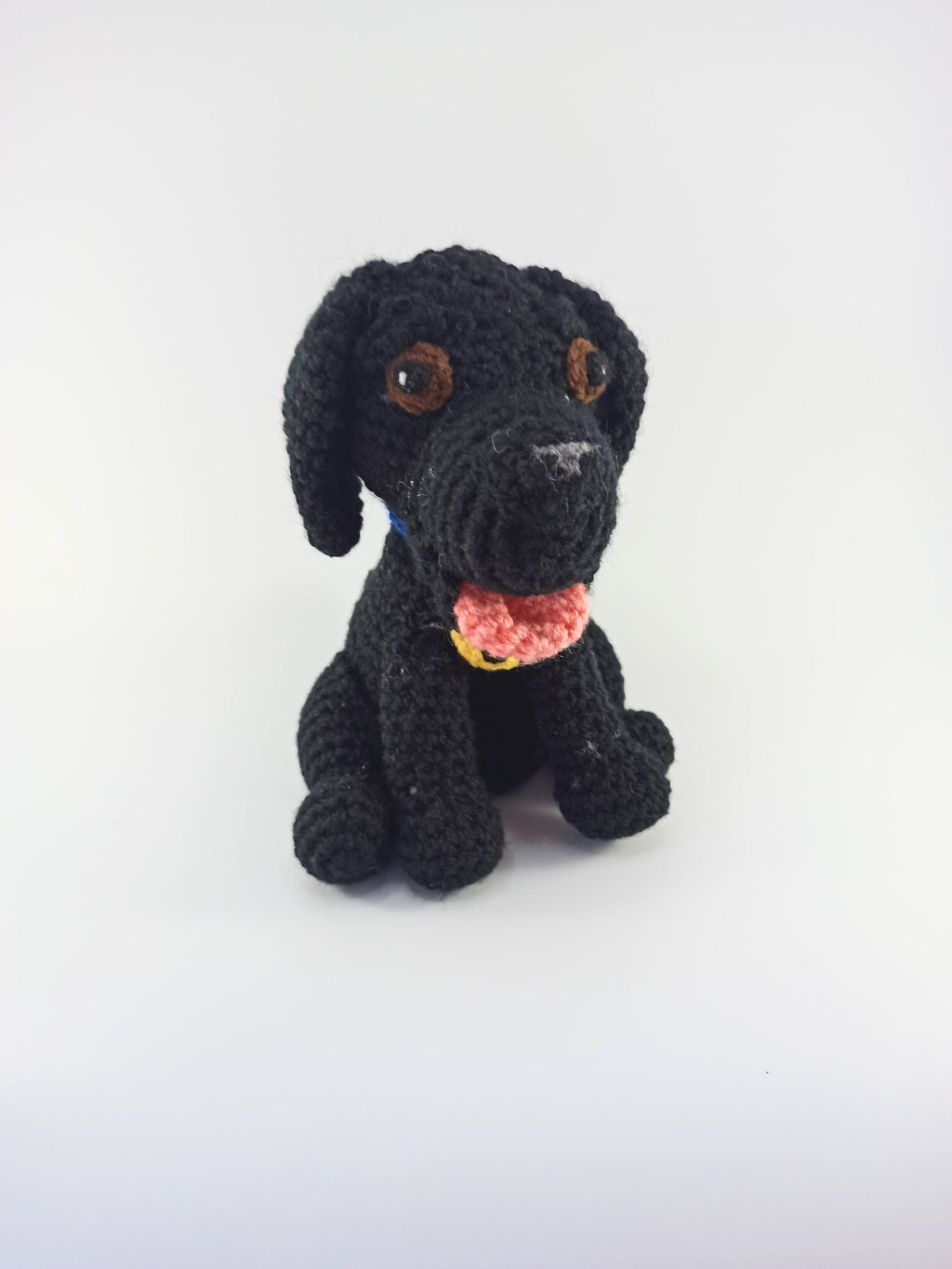 Crochet Labrador dog soft toy, plush stuffed animal, Black lab, personalised gift