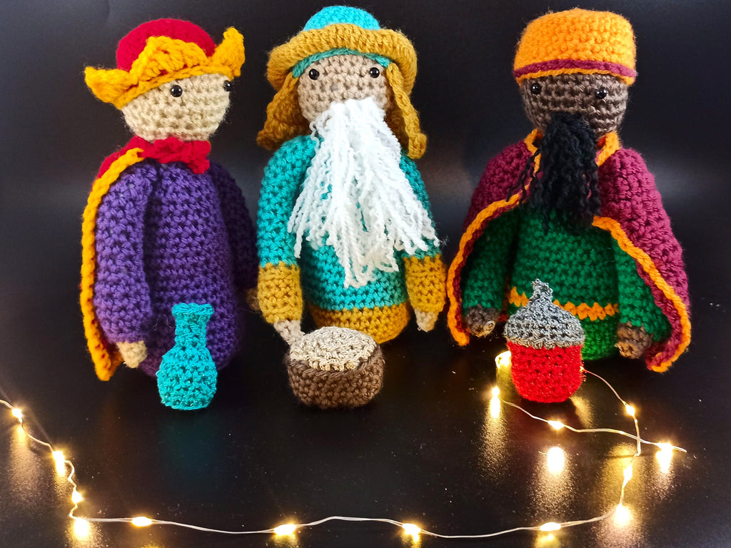 Crochet Nativity Set: Handmade Three Wise Men Christmas Decor
