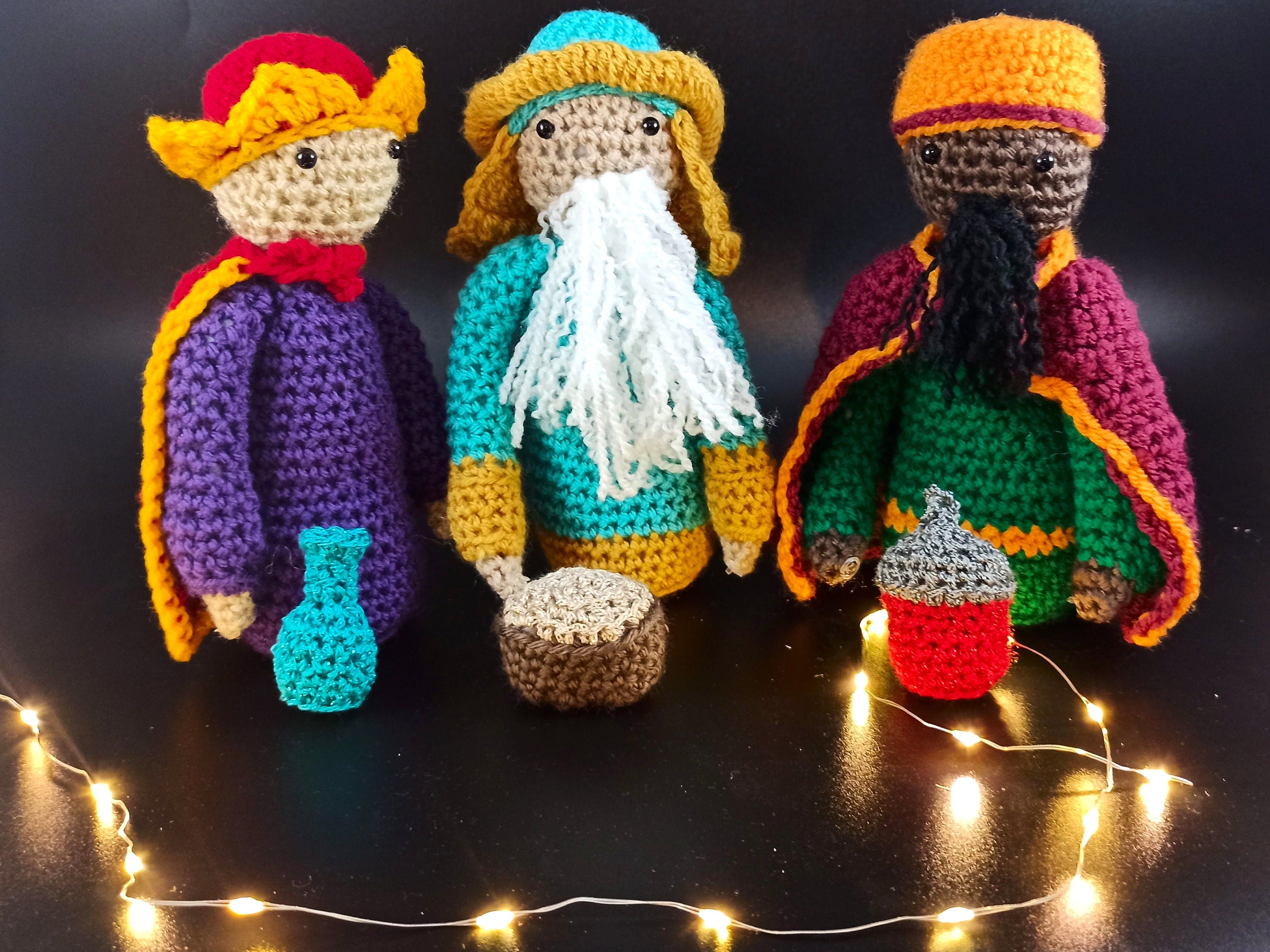 Crochet Nativity Set: Handmade Three Wise Men Christmas Decor