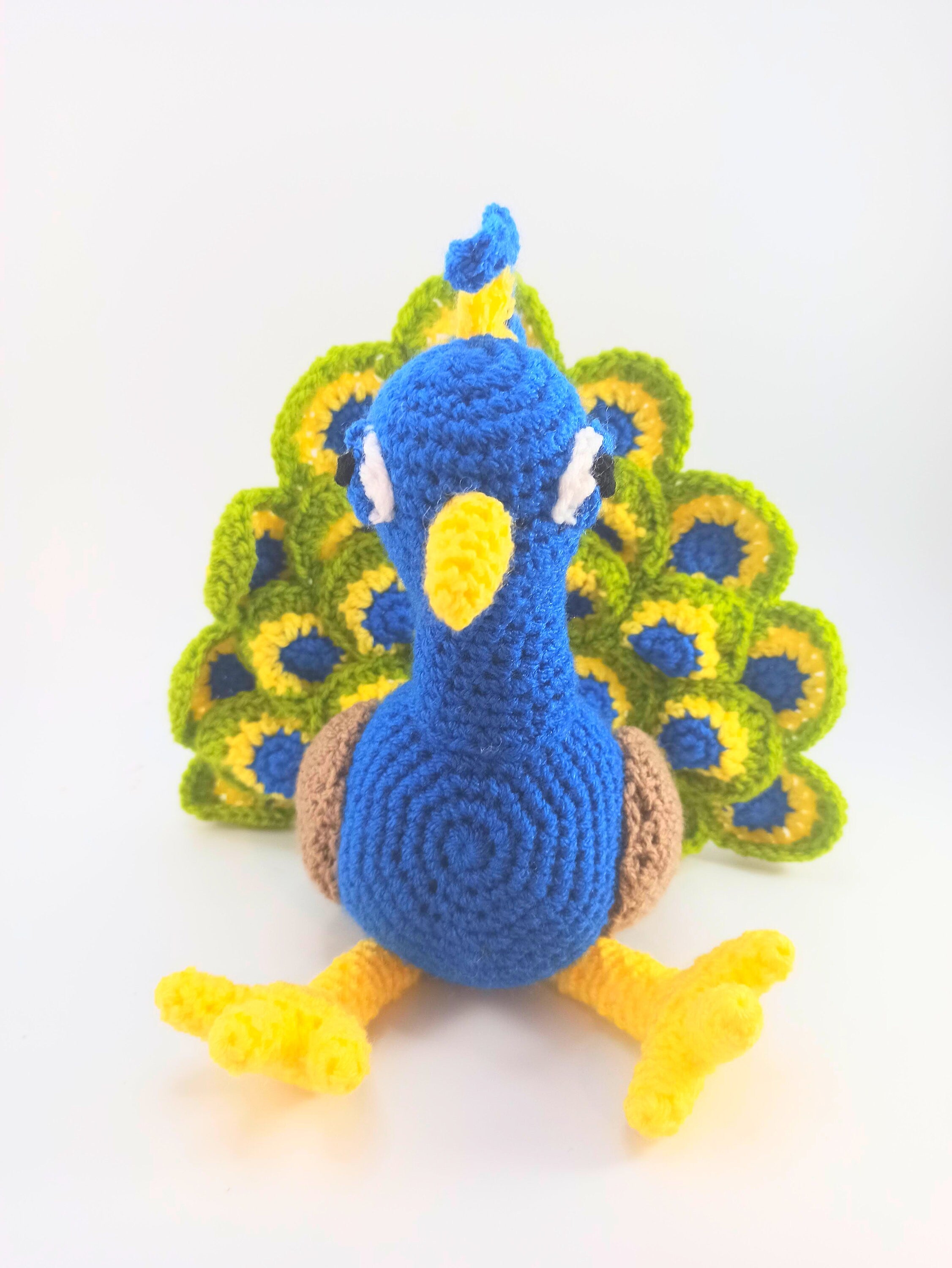 Crochet Peacock Plush Toy: Cuddly Stuffed Animal, Nursery Decor