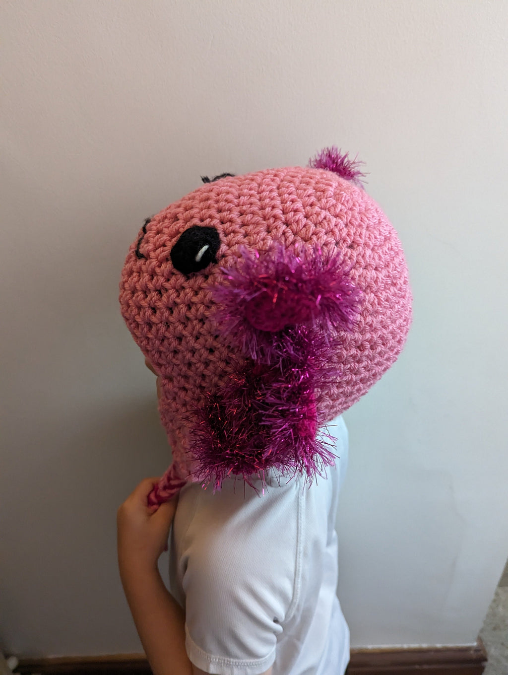 Crochet Axolotl hat, winter novelty hat, newborn, child, toddler, adult sizes