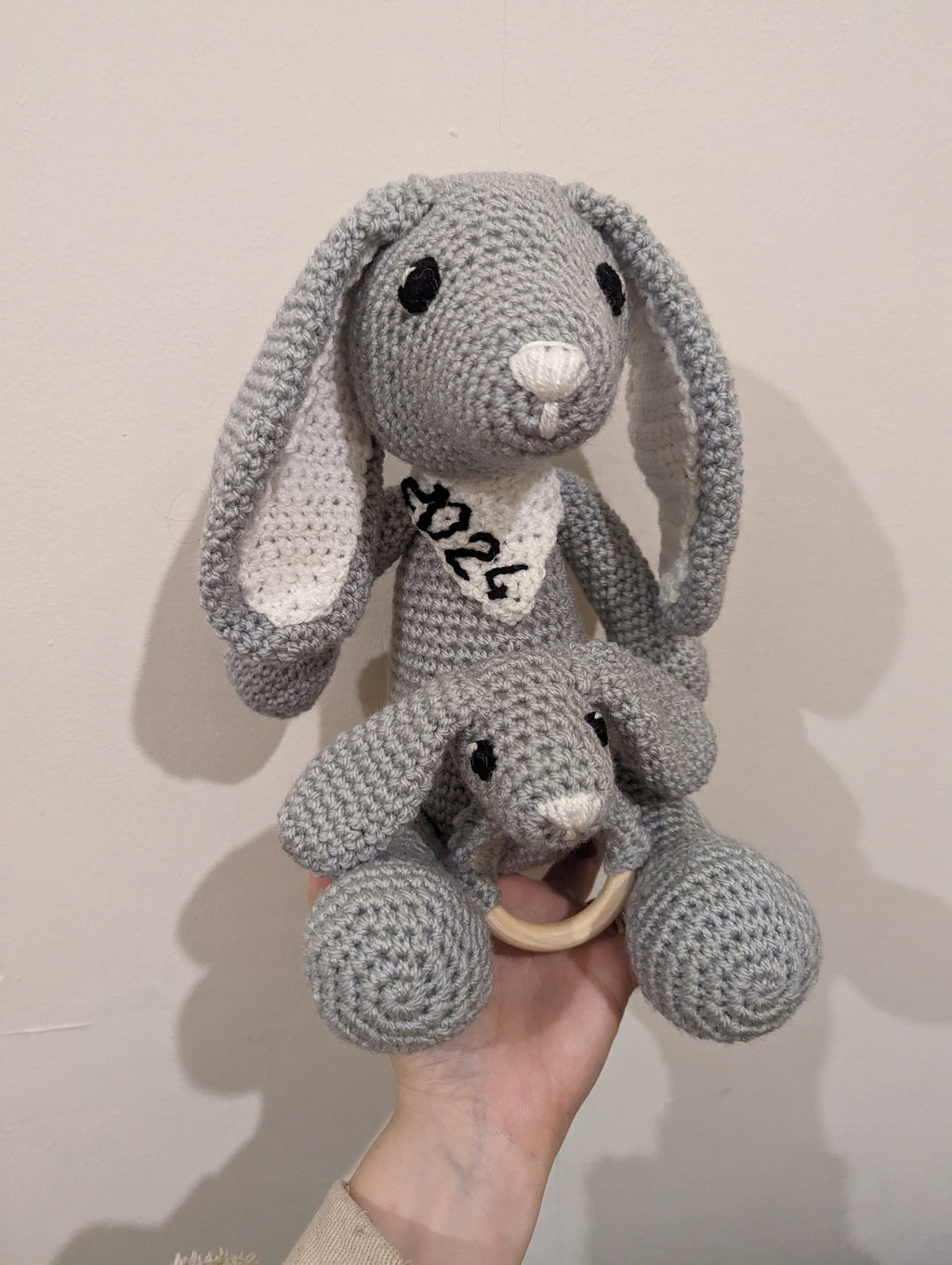 Crochet Bunny and Teether Set, Newborn Gift