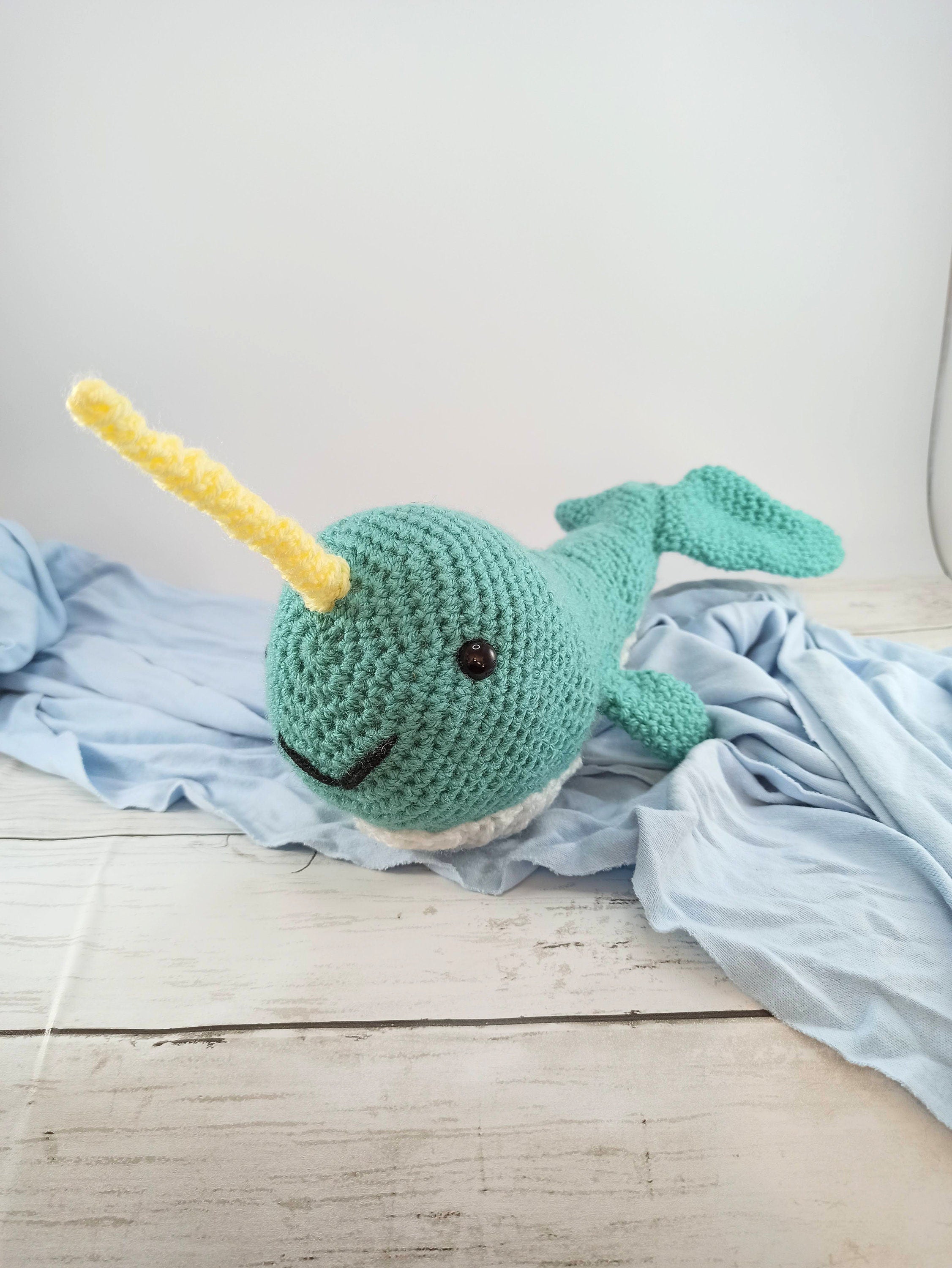 Crochet Narwhal Plush: Handmade Stuffed Sea Creature Toy