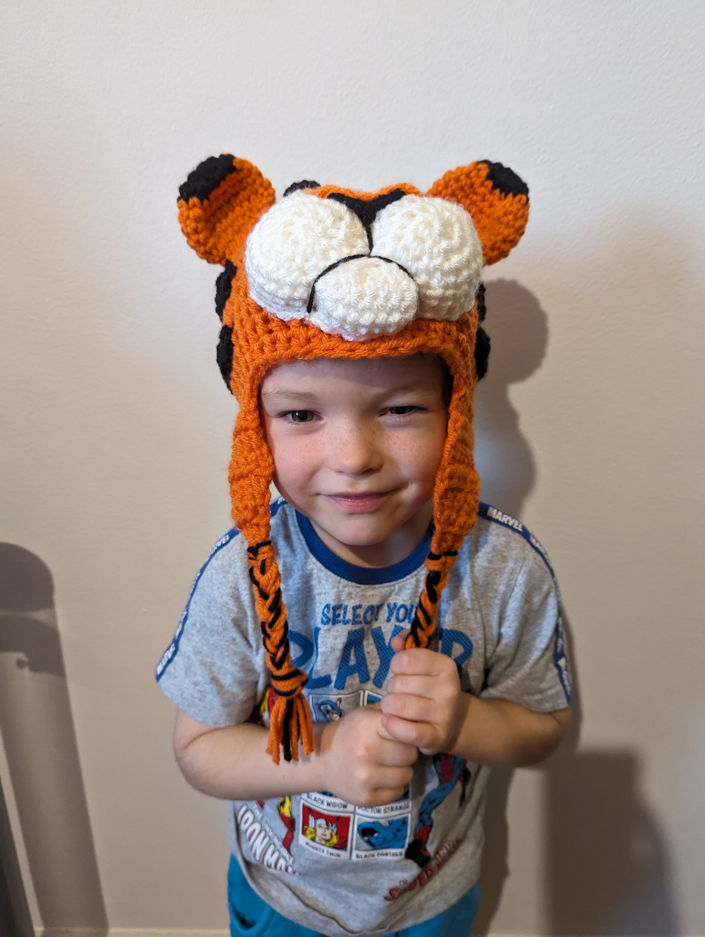 Crochet tiger hat, winter novelty hat, newborn, child, toddler, adult sizes