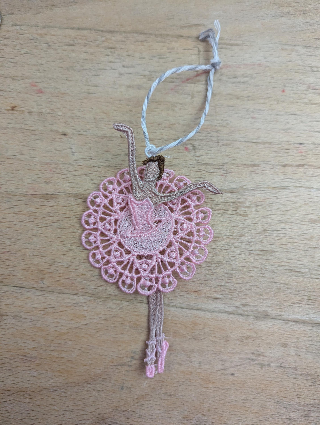 Embroidered Ballerina Ornament: Lacey Hanging Dancer Decoration