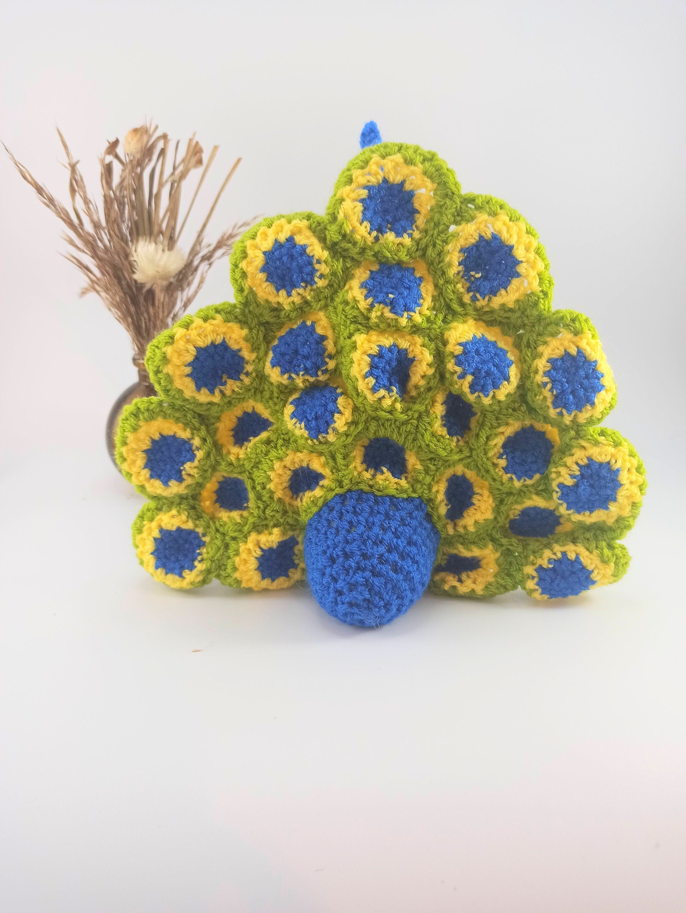 Crochet Peacock Plush Toy: Cuddly Stuffed Animal, Nursery Decor