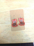 Boucles d'oreilles Panda Roux, cadeau brodé à la machine pour femmes et filles, bijoux fantaisie pendantes