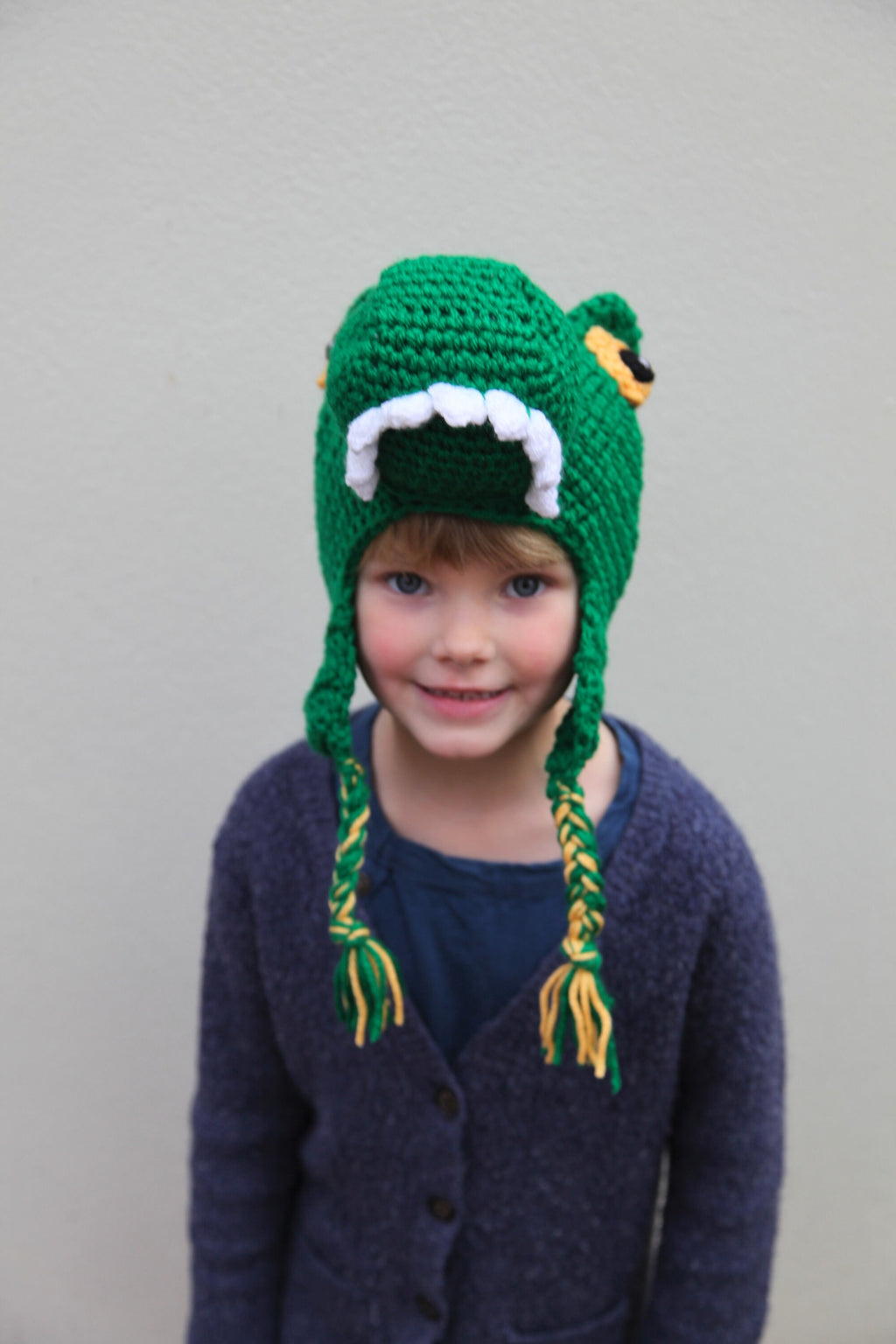 Crochet dinosaur T-Rex hat, winter novelty hat, newborn, child, toddler, adult sizes