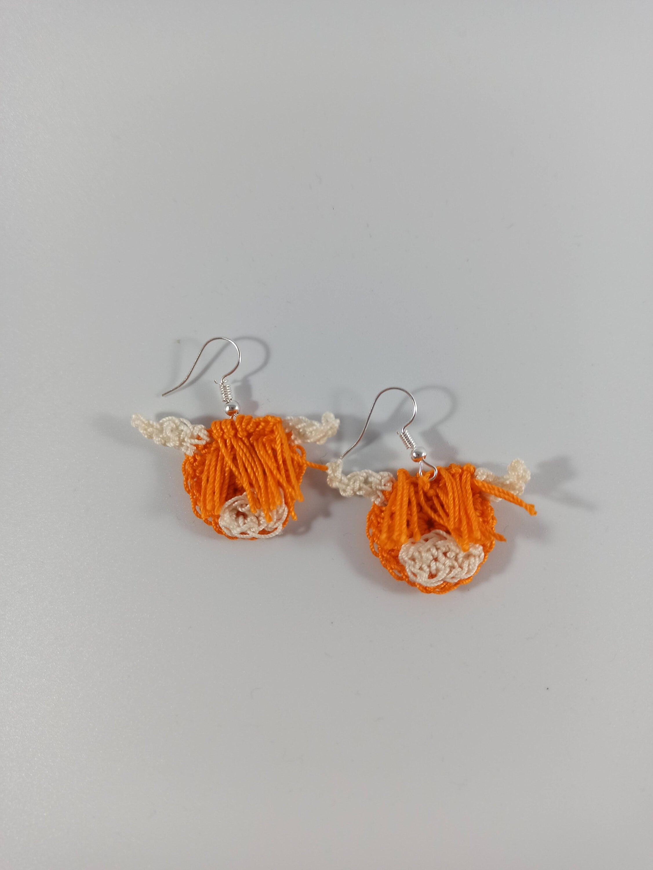 Boucles d'oreilles vaches écossaises des Highlands, cadeau crochet pour femmes et jeunes filles, bijoux écossais à suspendre