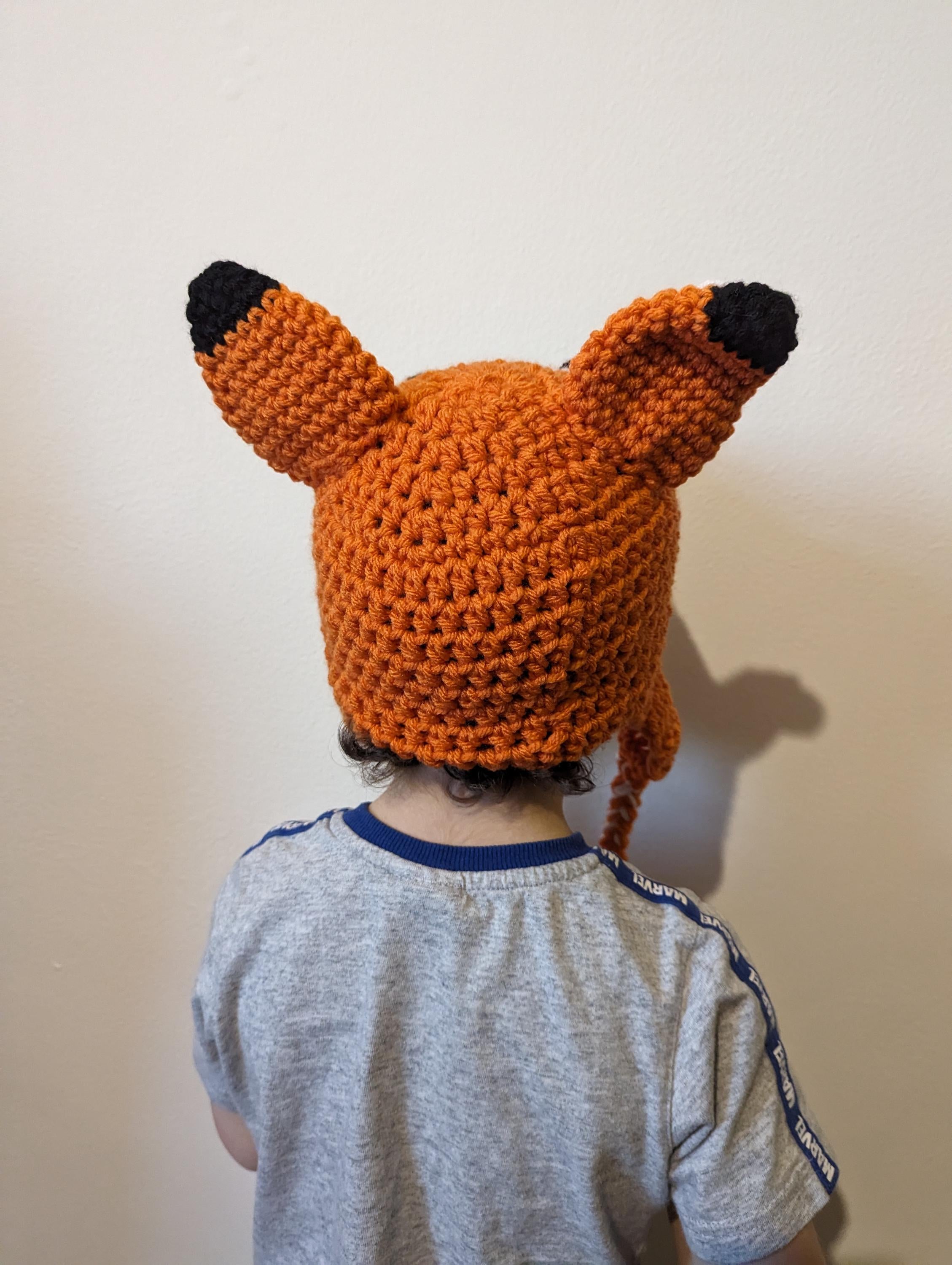 Fox hat, winter novelty crochet hat, toddler, child and adult size