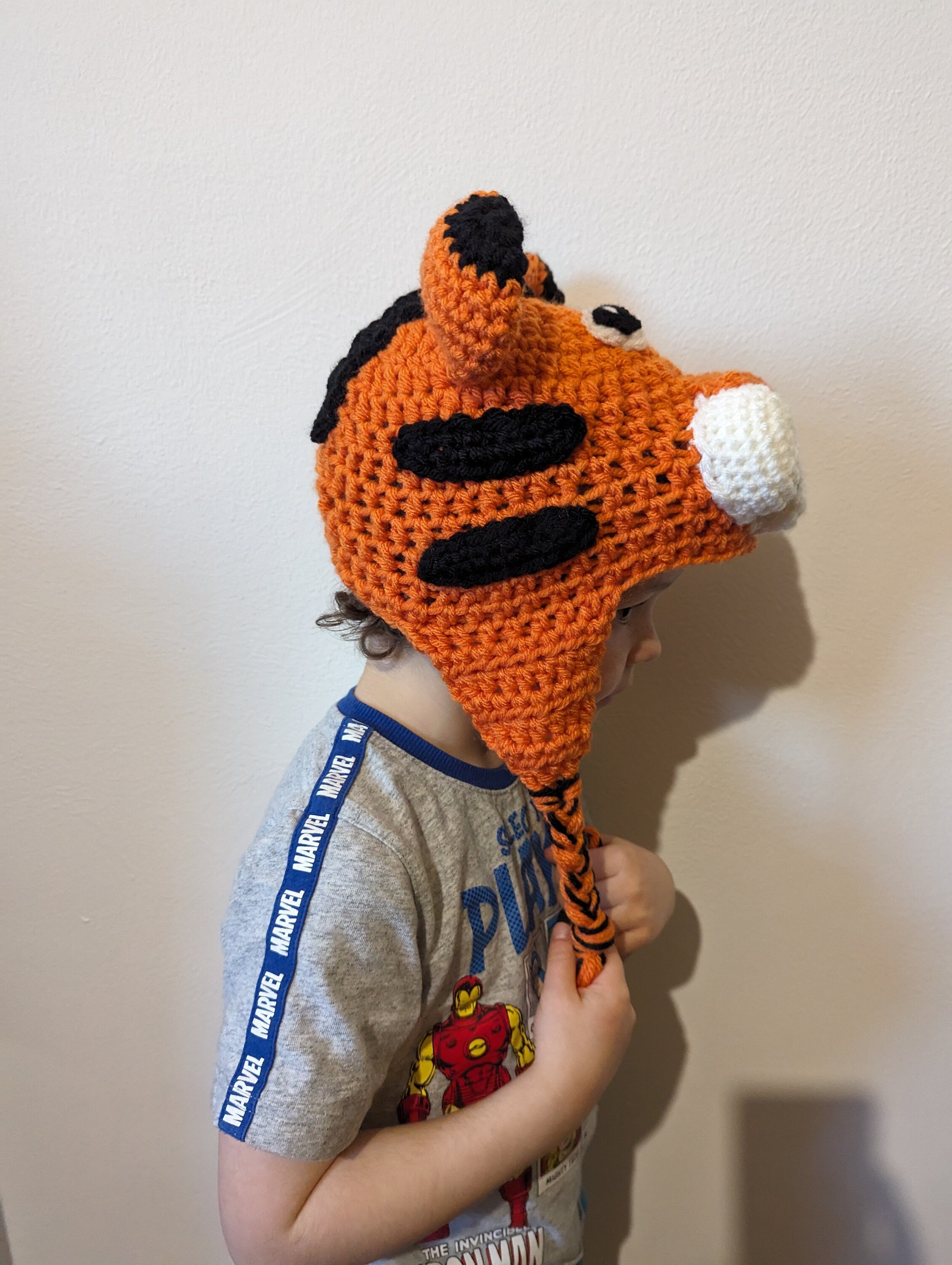 Crochet tiger hat, winter novelty hat, newborn, child, toddler, adult sizes