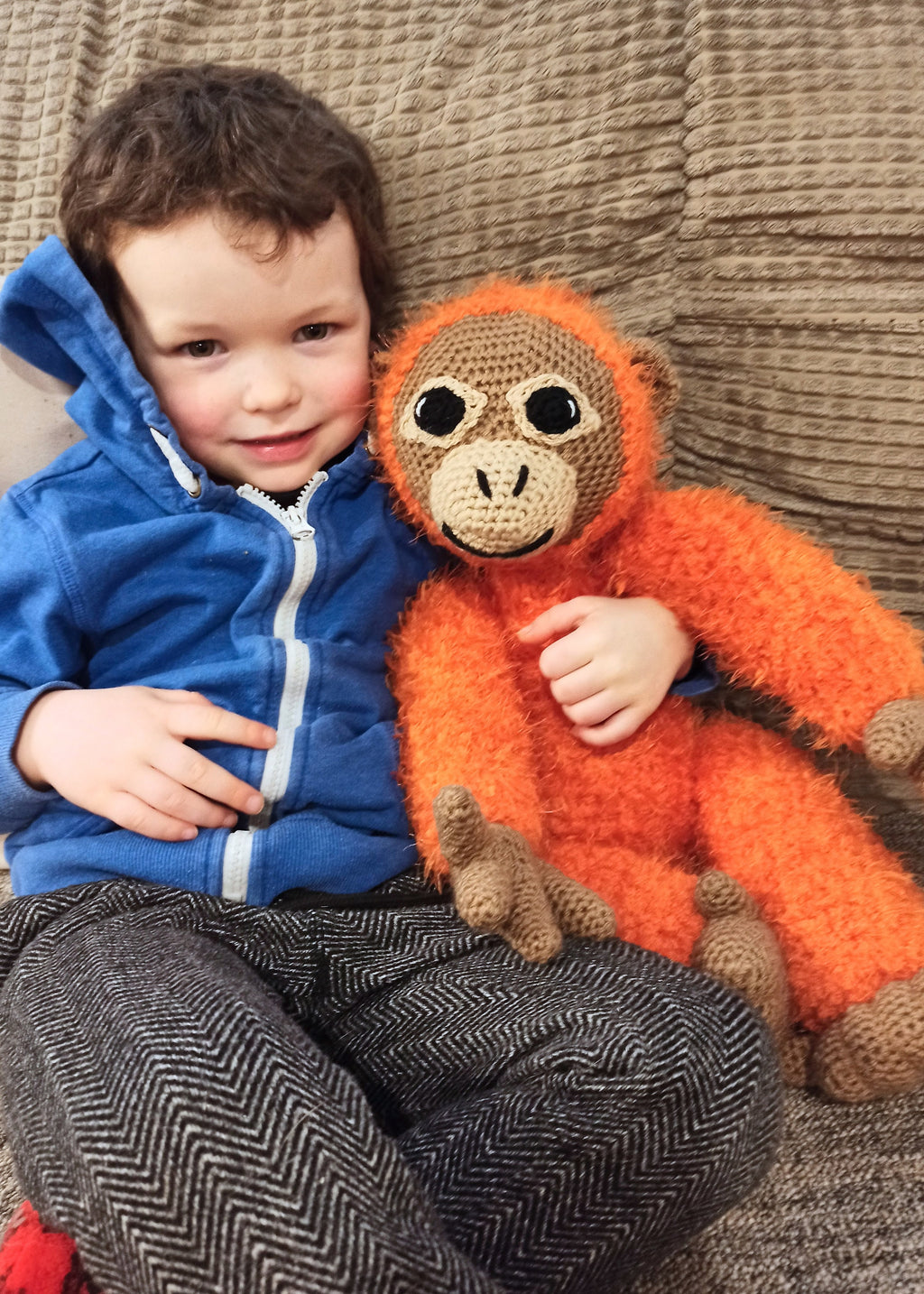 Large cuddly orangutan, donation to charity, soft toy, large stuffed animal,