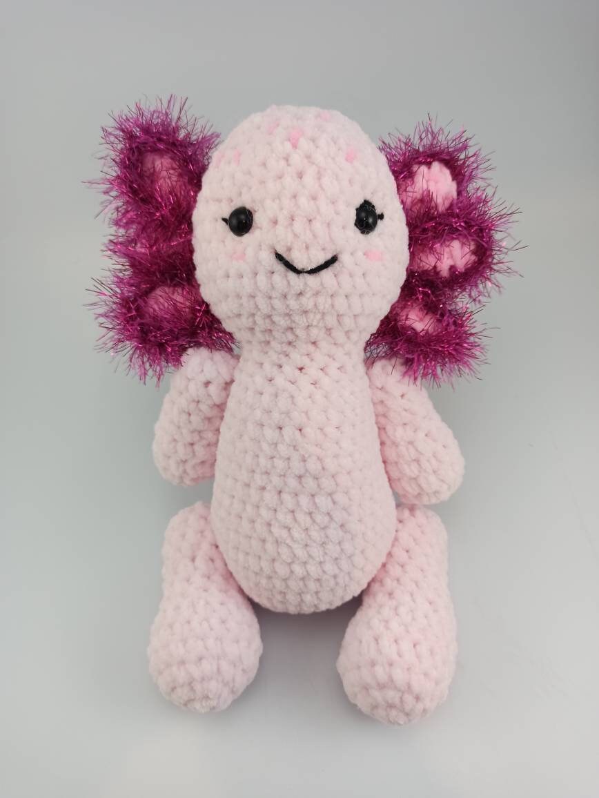 Cuddly axolotl, soft toy, crochet stuffed animal, plushies,
