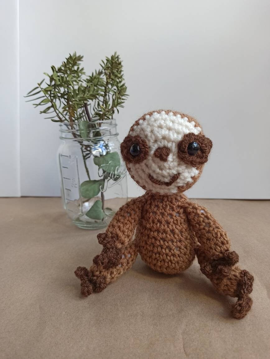 Sloth - Crochet cuddly toy, soft plush toy, stuffies, plushies