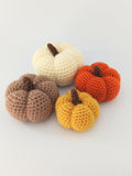 Lot de 4 citrouilles au crochet, décoration de table, décoration d'automne pour cheminée