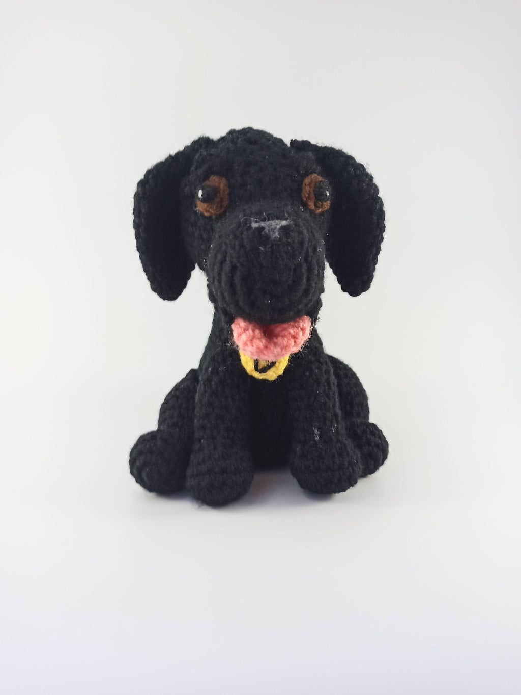 Crochet Labrador dog soft toy, plush stuffed animal, Black lab, personalised gift
