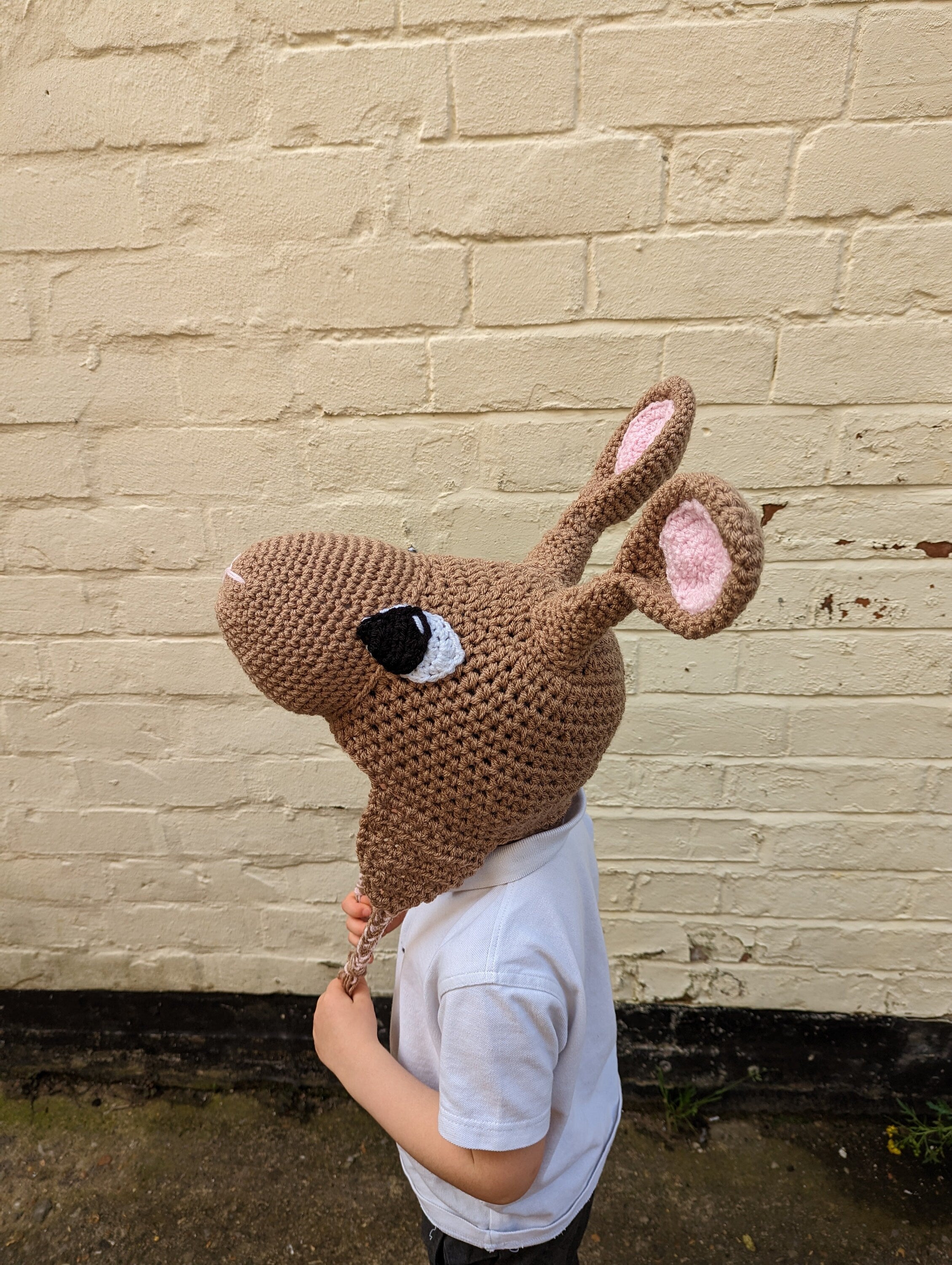 Crochet Hare rabbit hat, winter novelty hat, newborn, child, toddler, adult sizes