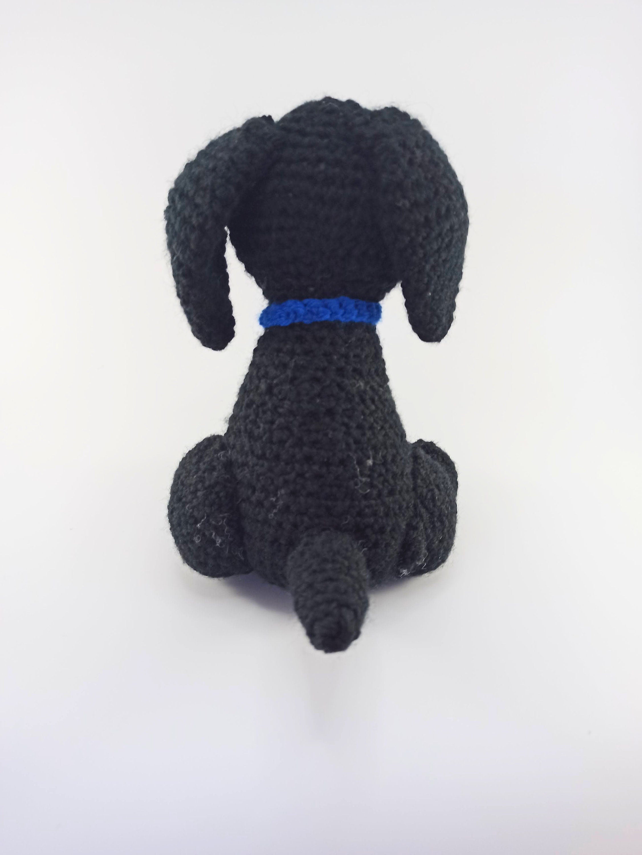 Crochet Labrador dog soft toy, plush stuffed animal, Black lab, personalised gift