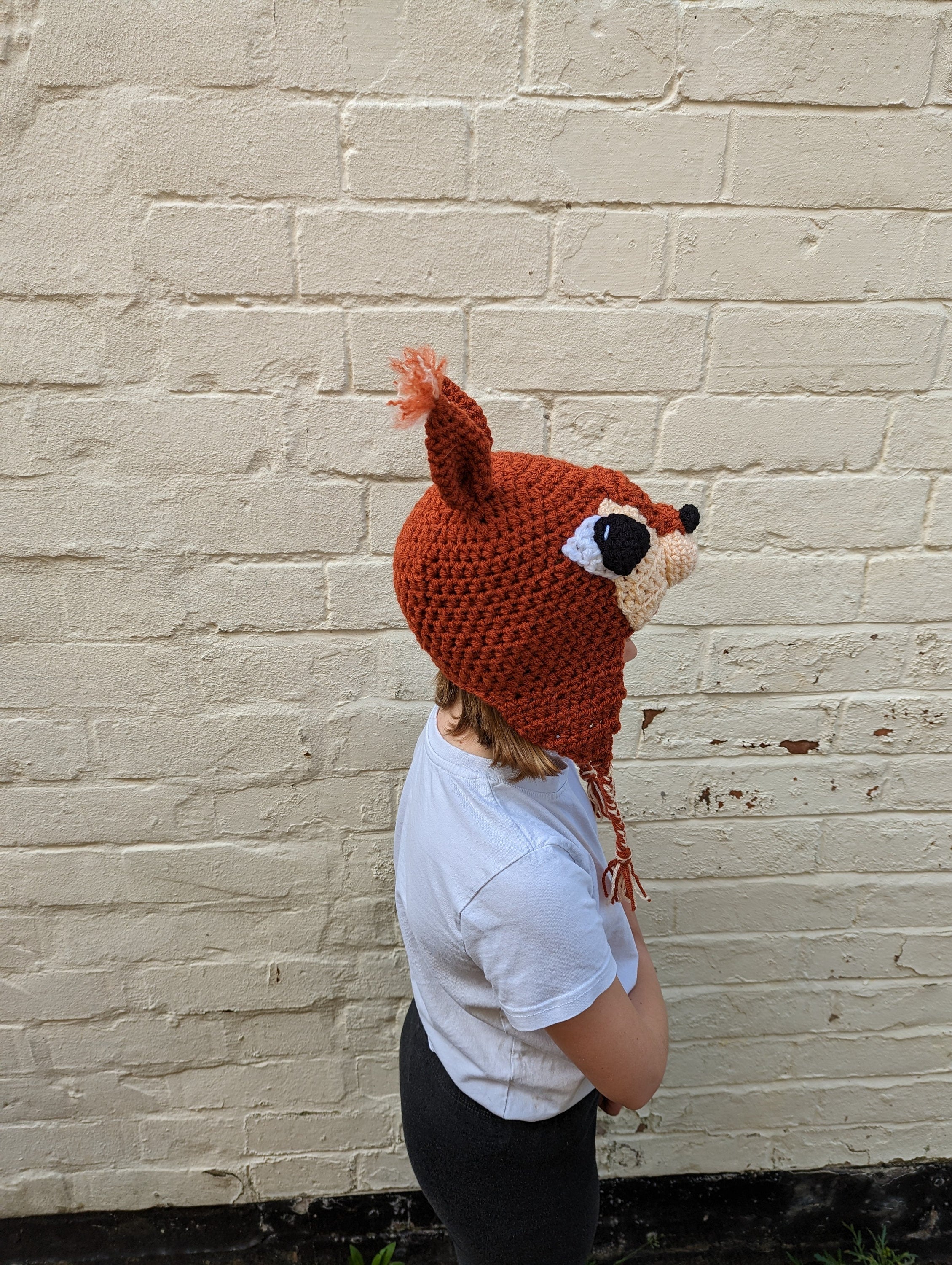 Crochet squirrel hat, winter novelty hat, newborn, child, toddler, adult sizes