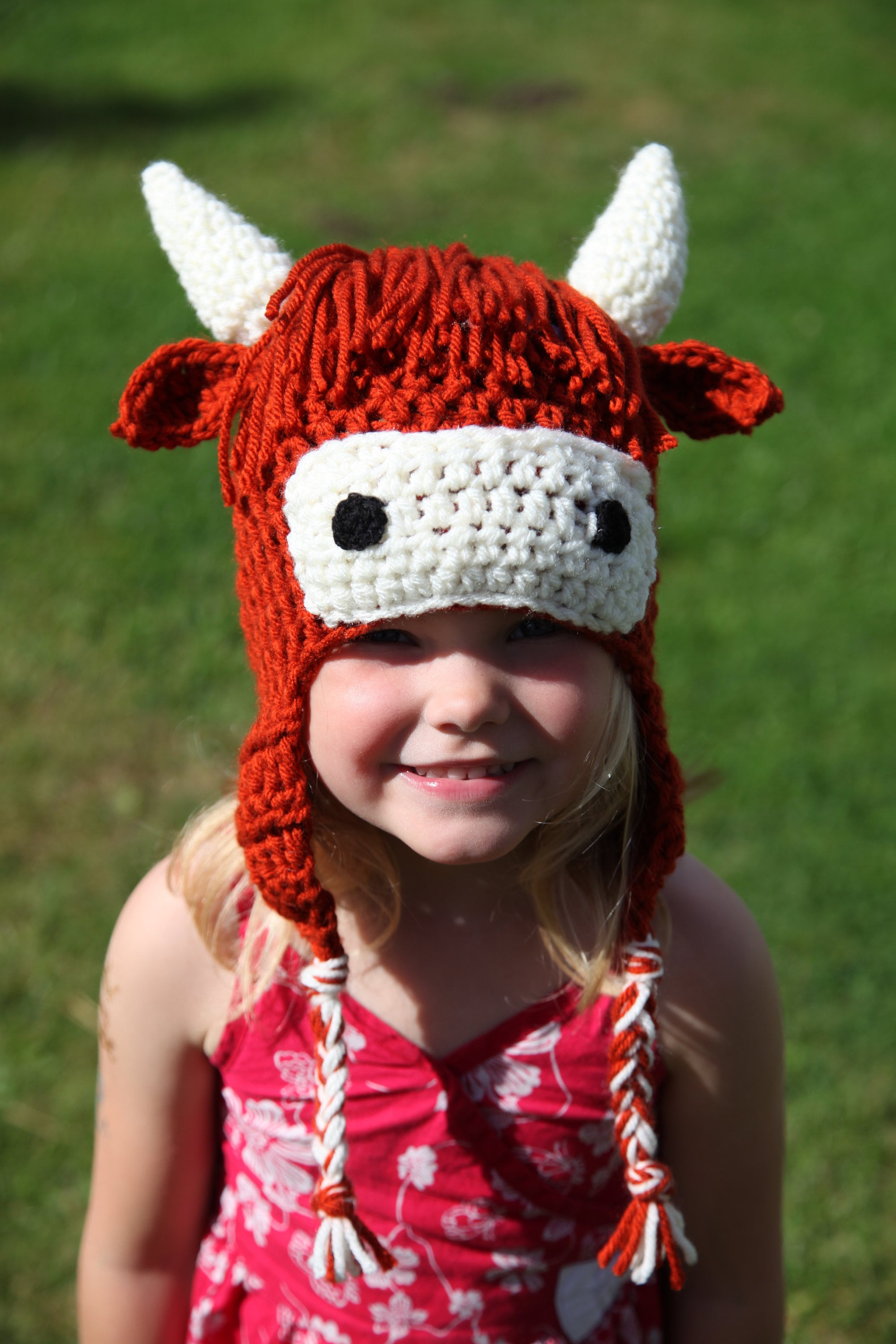 Highland cow hat, winter novelty crochet hat, toddler, child and adult size