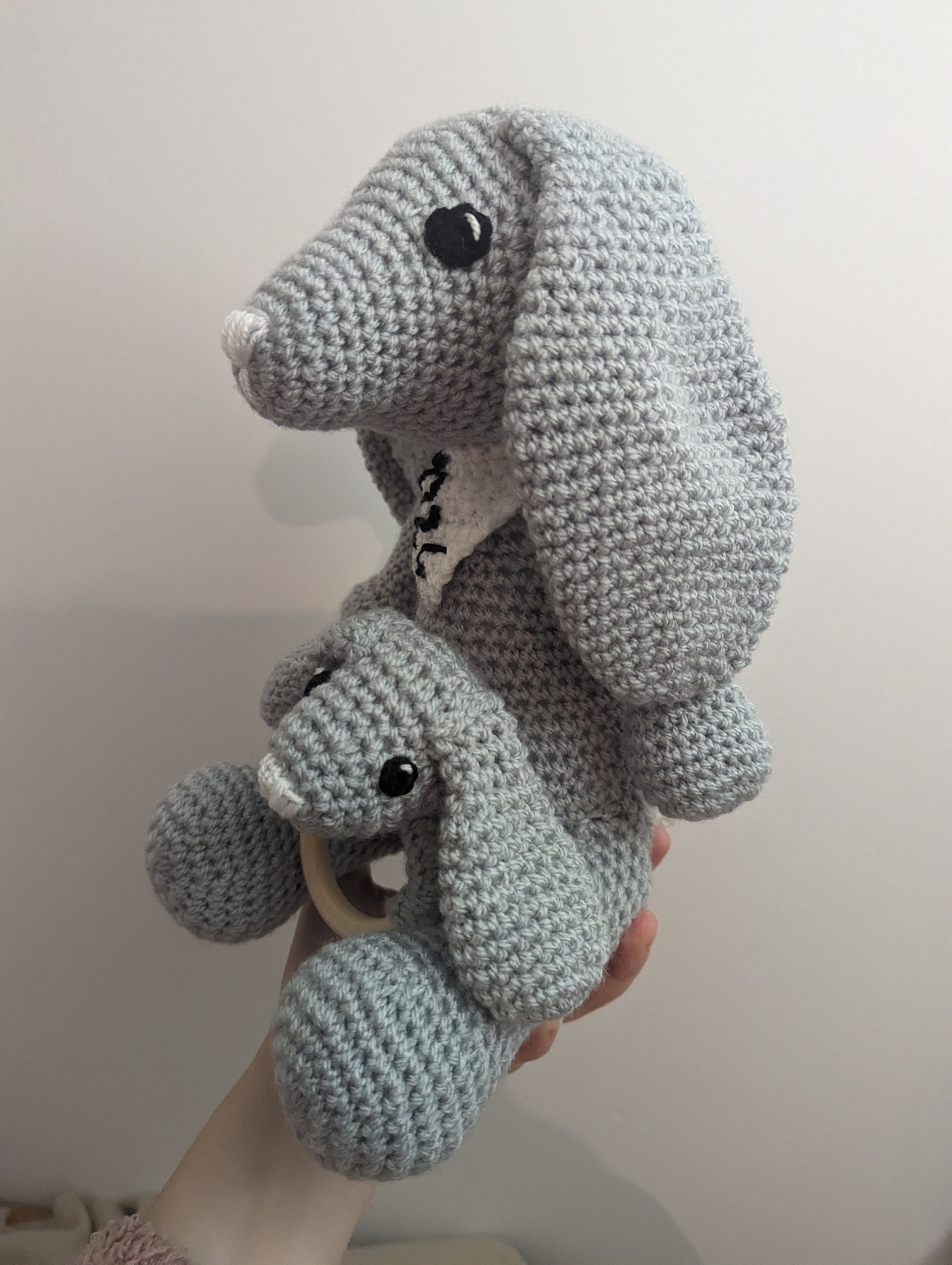 Crochet Bunny and Teether Set, Newborn Gift