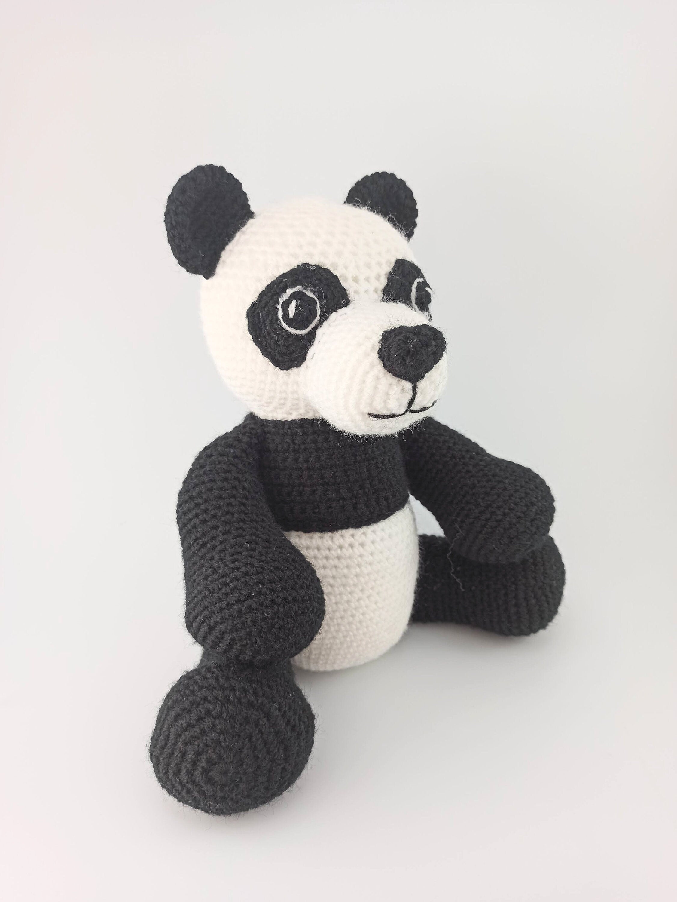 Crochet Panda cuddly toy, Soft toy, stuffed animal, black and white, nursery decor