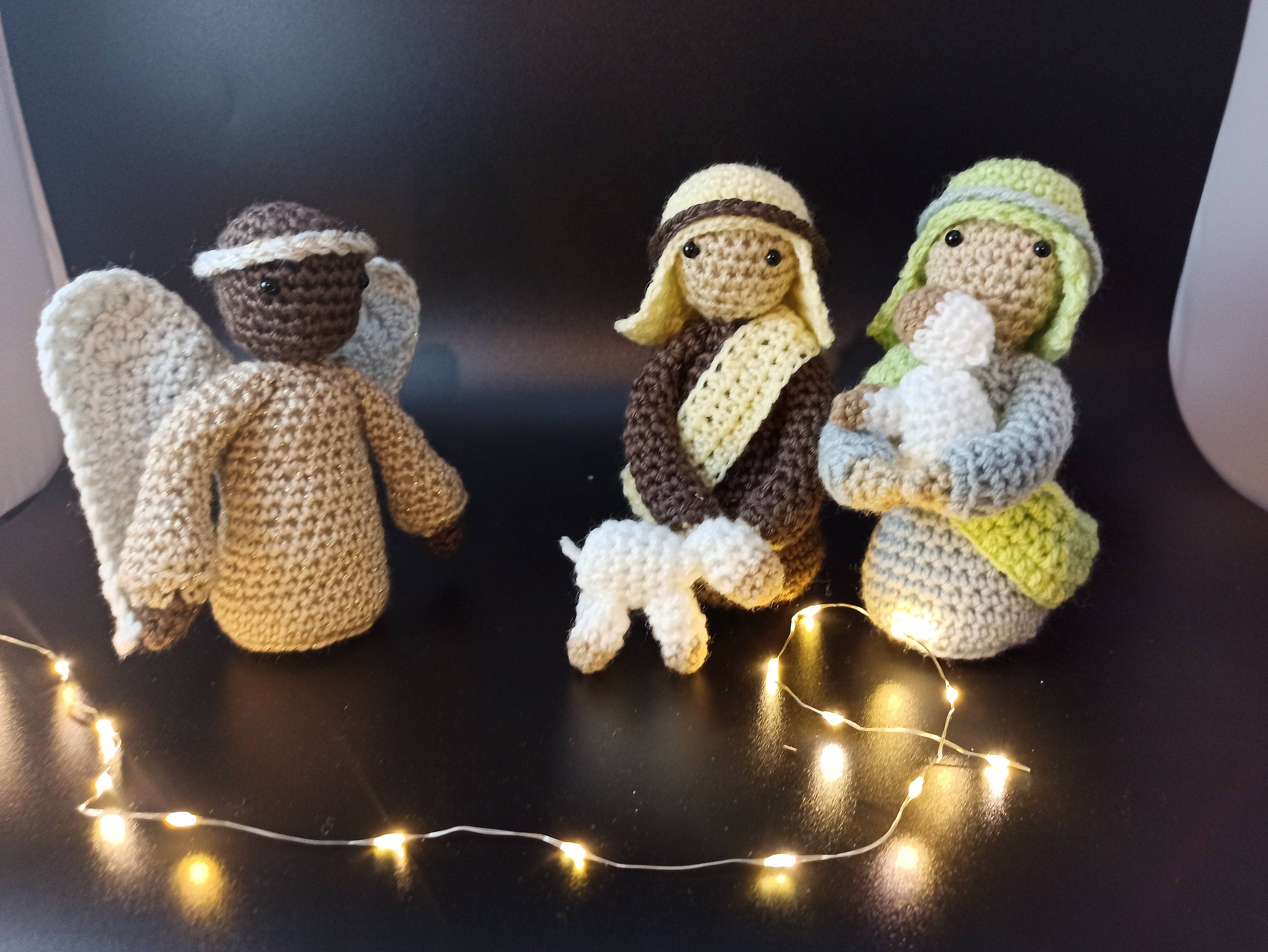 Shepherds and angel nativity set first christmas decor decorations holiday festive season