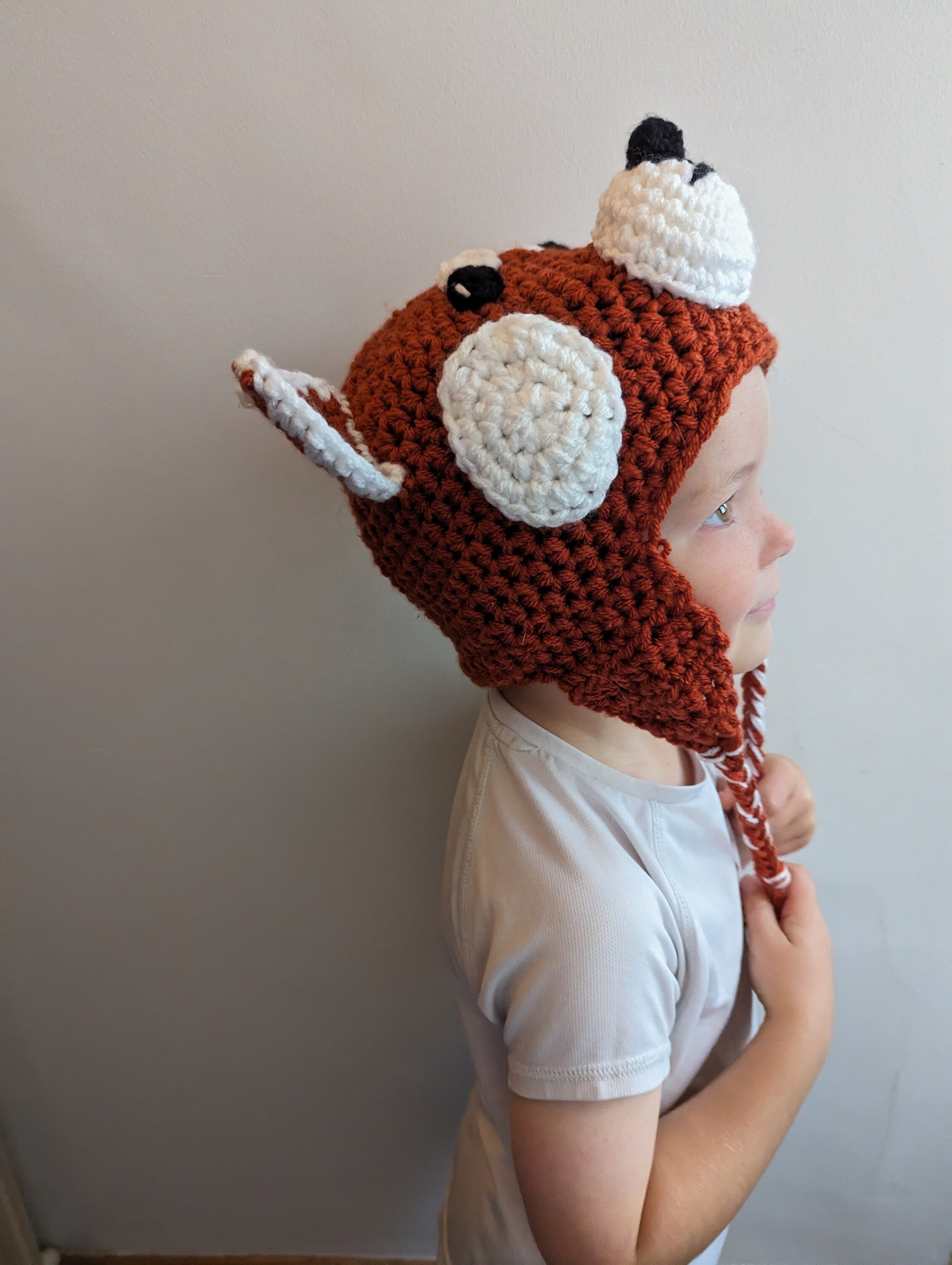Crochet red panda hat, winter novelty hat, newborn, child, toddler, adult sizes
