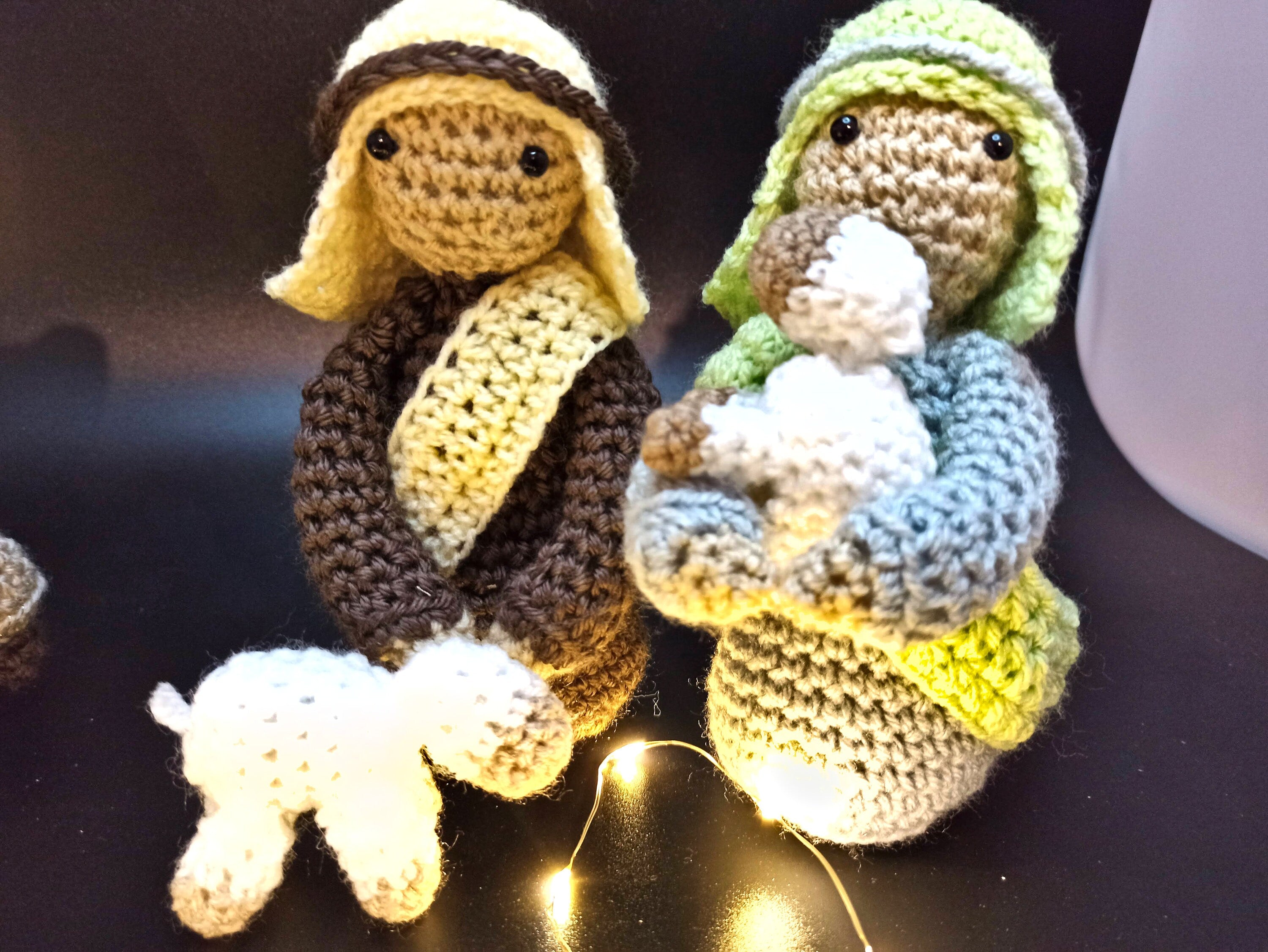 Shepherds and angel nativity set first christmas decor decorations holiday festive season