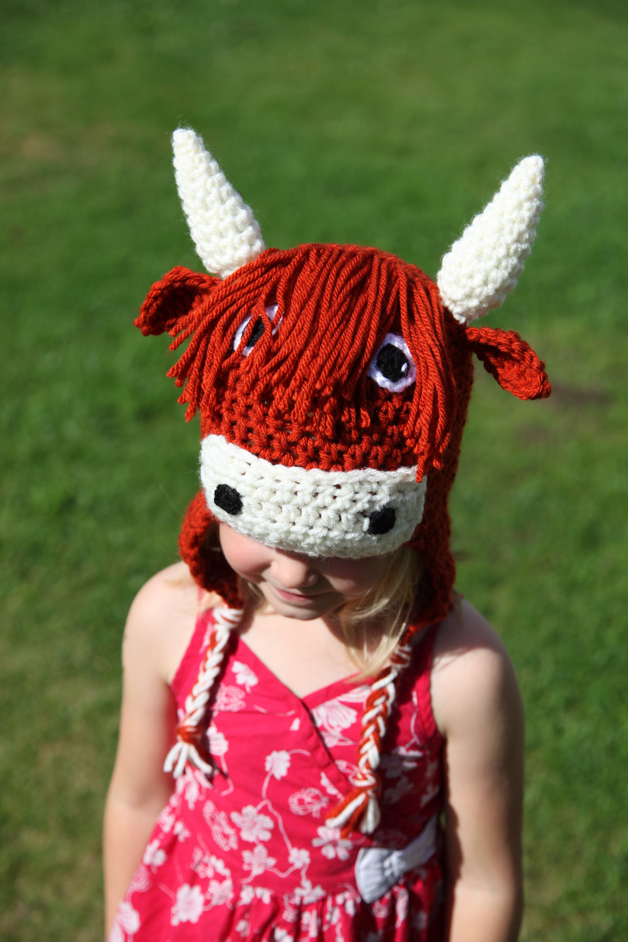 Highland cow hat, winter novelty crochet hat, toddler, child and adult size