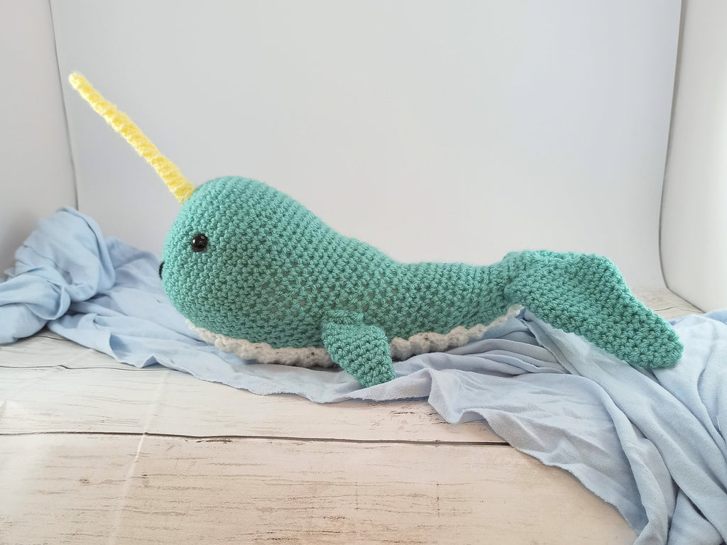Crochet Narwhal Plush: Handmade Stuffed Sea Creature Toy