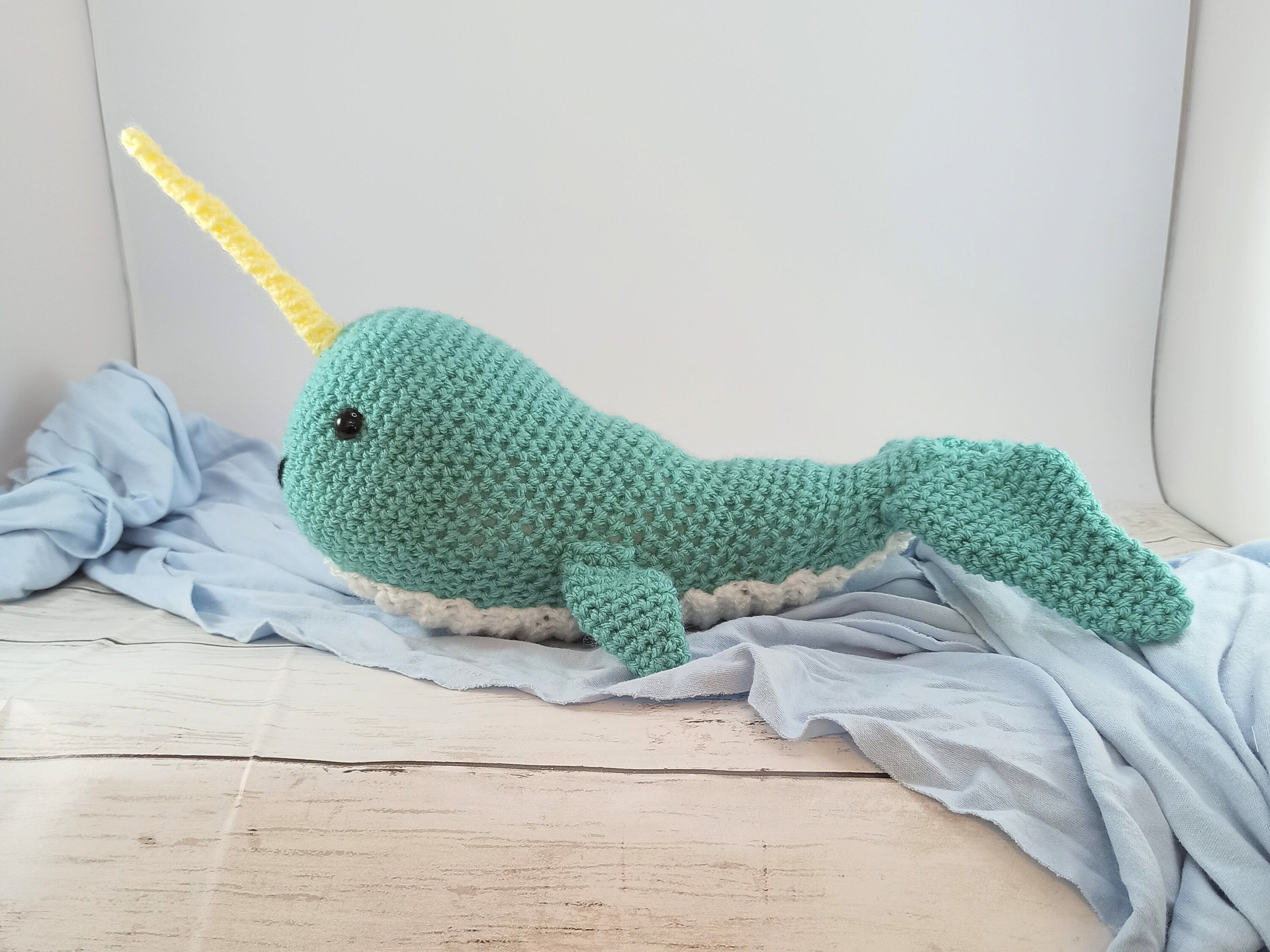 Crochet Narwhal Plush: Handmade Stuffed Sea Creature Toy