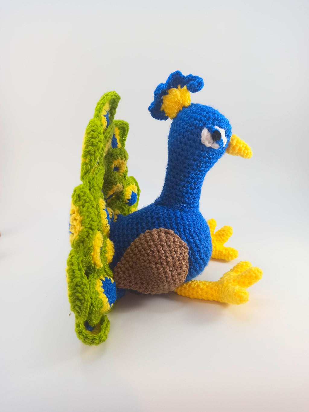 Crochet Peacock Plush Toy: Cuddly Stuffed Animal, Nursery Decor