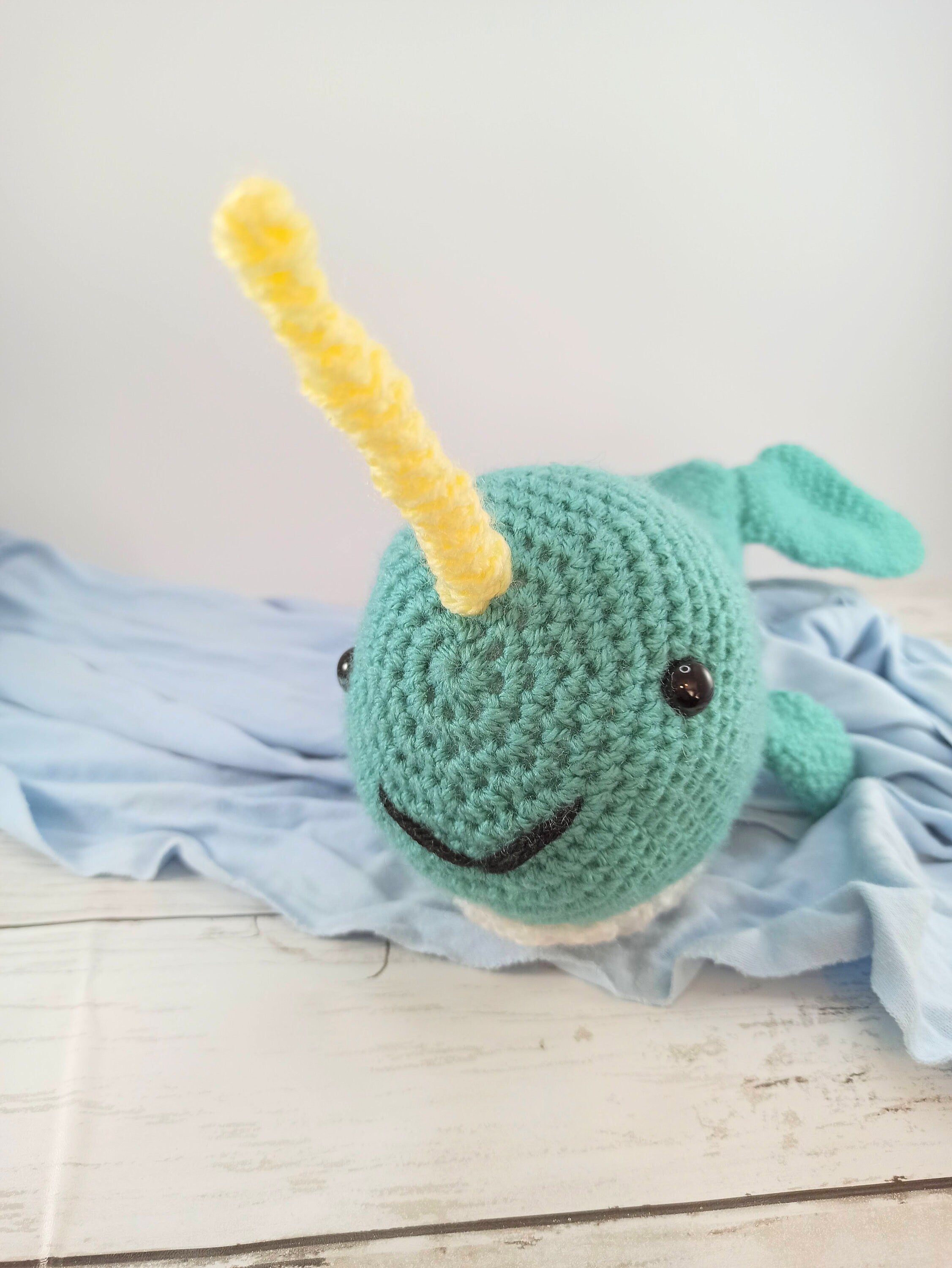 Crochet Narwhal Plush: Handmade Stuffed Sea Creature Toy