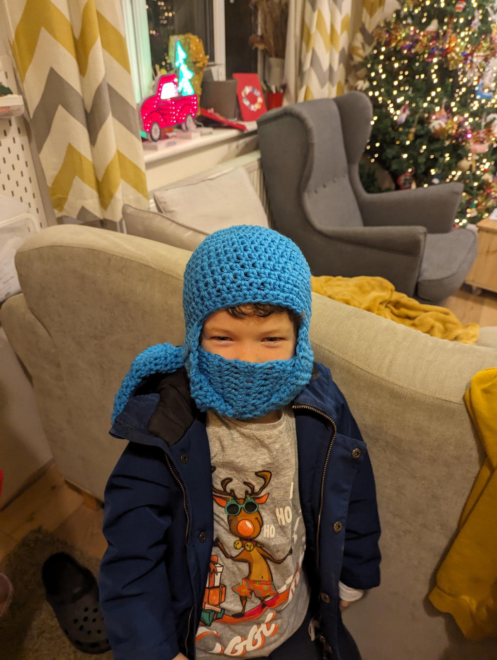 Ninja hat, winter novelty crochet hat, toddler, child and adult size