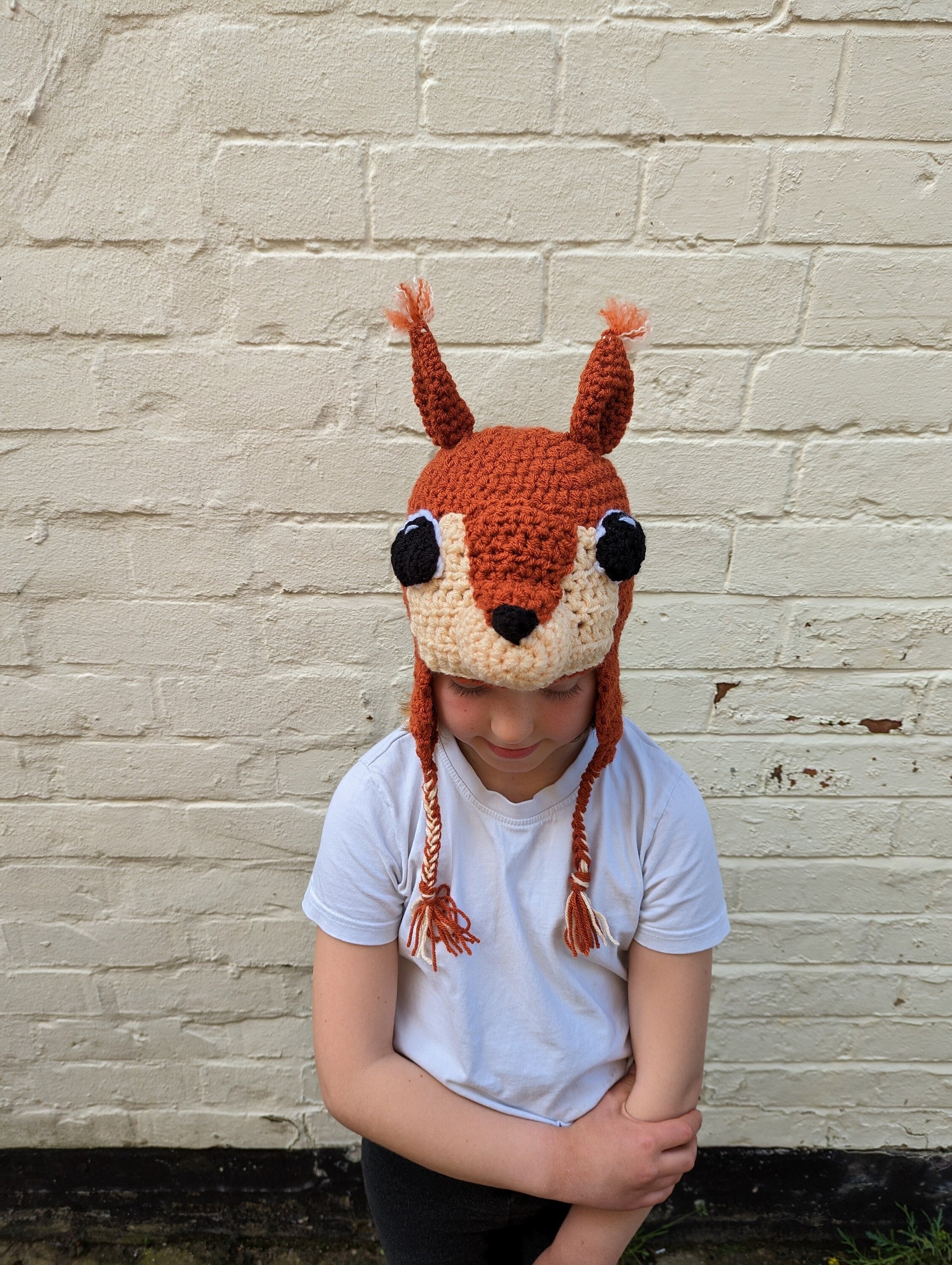 Crochet squirrel hat, winter novelty hat, newborn, child, toddler, adult sizes